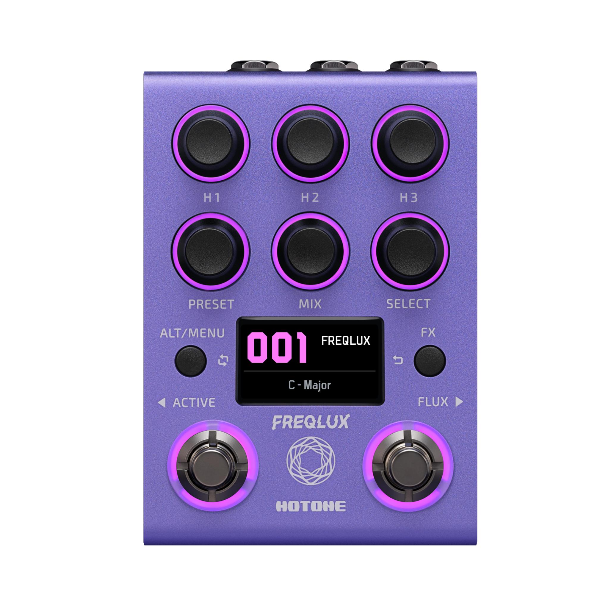 Hotone Freqlux Pitch and Harmony Pedal - Freqlux_Front_With Screen_Hi_V01_260122.jpg