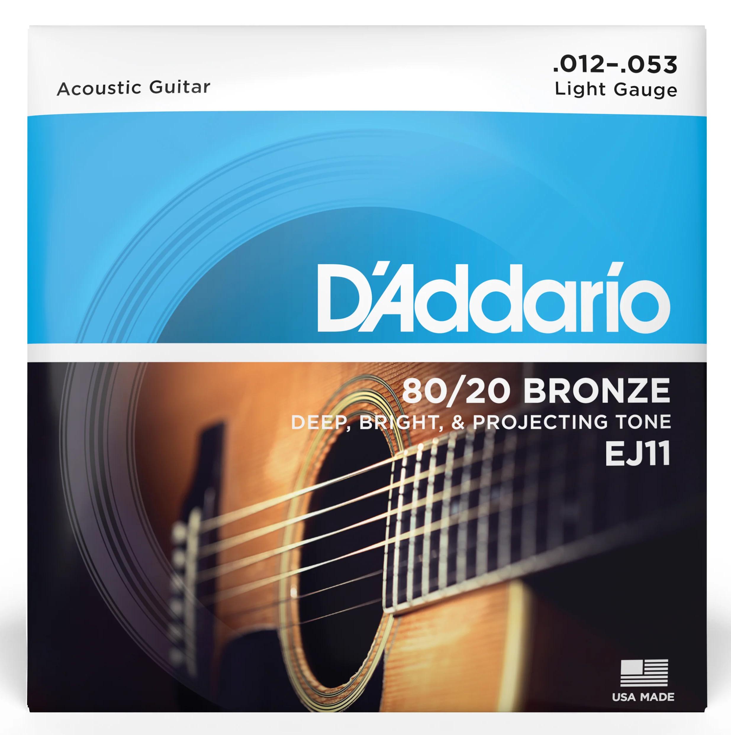 D'Addario EJ11 80/20 Regular Light 12-53 Gauge Bronze Acoustic Guitar Strings - EJ11-1.jpg