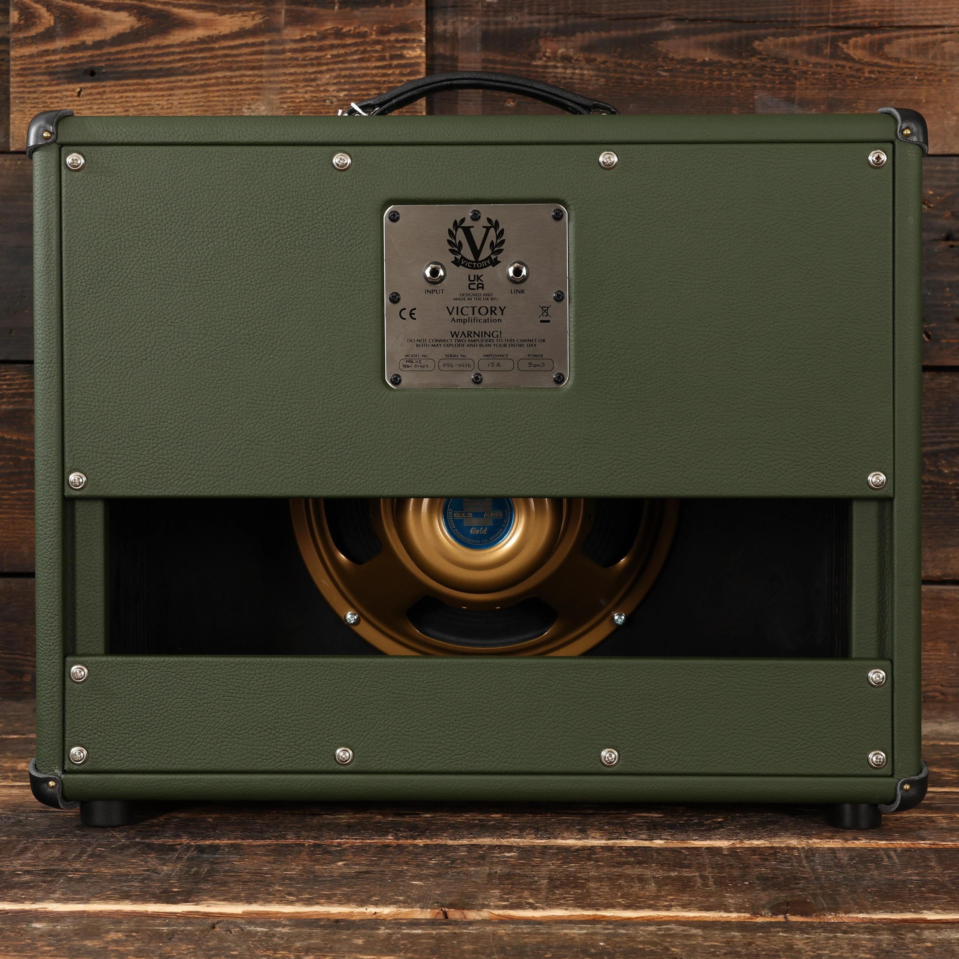 Victory MK 112 Open-Back Speaker Cabinet in Nori Green with Celestion Alnico Gold Speaker  - 112-GP197-DI  (5).jpg