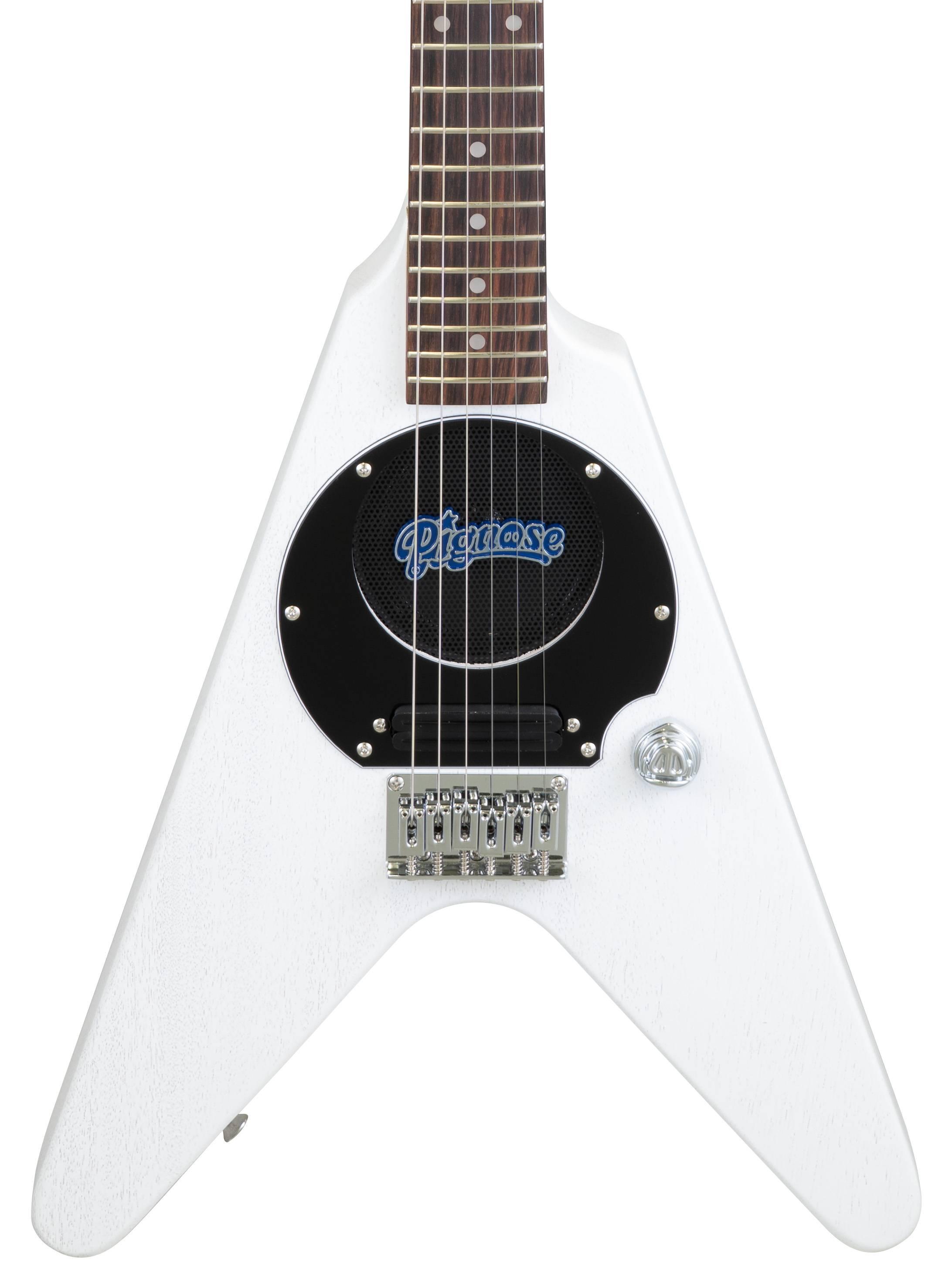 pignose ギター ホワイト Pignose PGG-200V Electric Guitar with Built-In Amplifier in