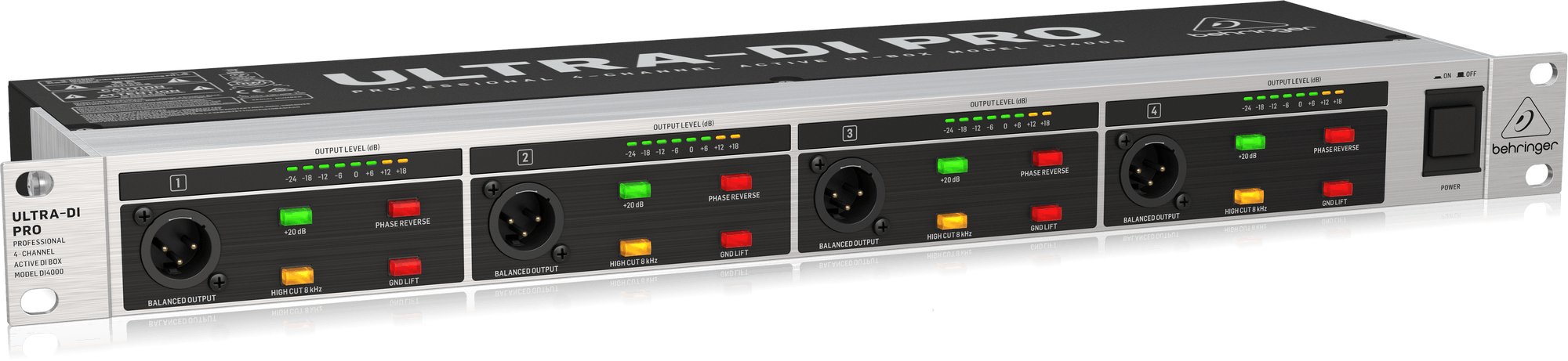 【動作品】BEHRINGER DI4000 4ch DIボックス 業務用 ラック Behringer DI4000 V2 Active DI Box - Andertons Music Co.