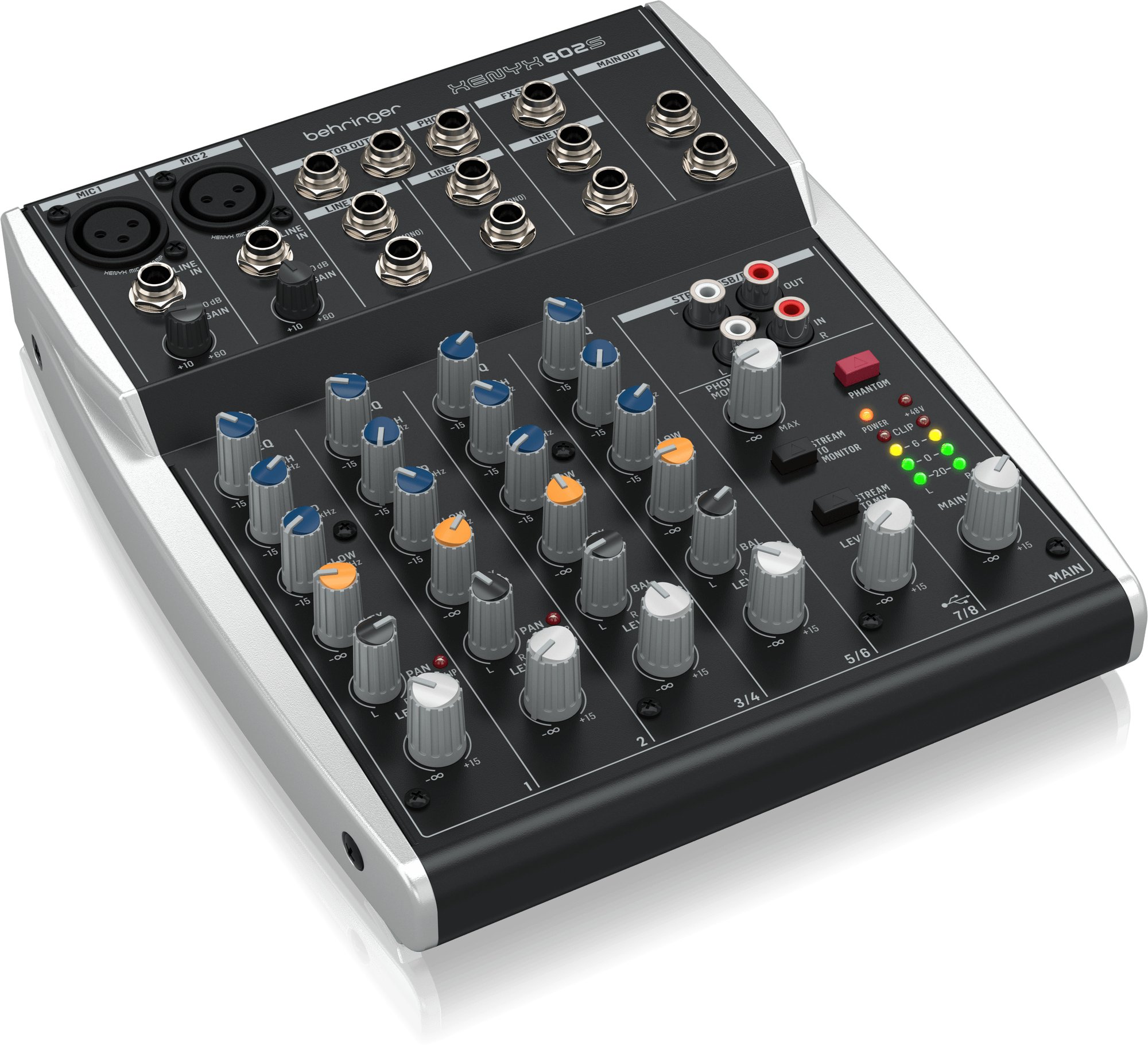 Behringer Xenyx 802S 8 Input Mixer - XENYX802-Behringer-Xenyx-802S-mixer-Left-Tilt.jpg