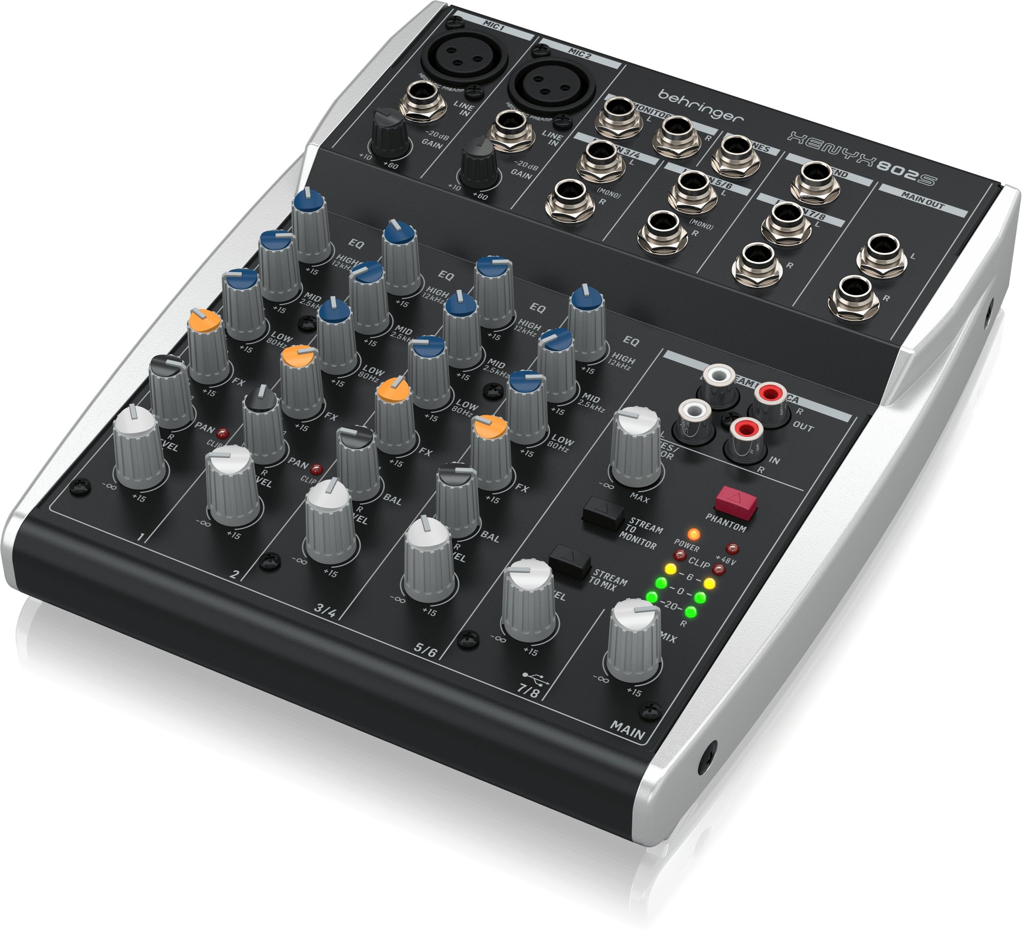 Behringer Xenyx 802S 8 Input Mixer - XENYX802-Behringer-Xenyx-802S-mixer-right-tilt.jpg
