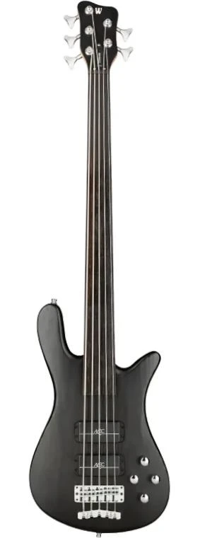 Warwick RockBass Streamer Standard 5-String Fretless Bass Guitar in Nirvana Black Transparent Satin - RB0589-Front.jpg