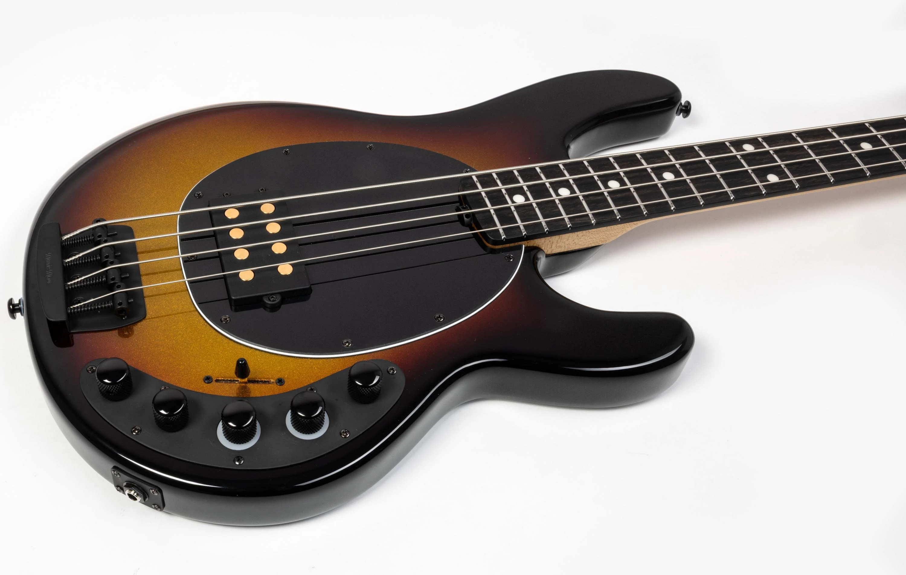 Music Man Dark Ray II Bass Guitar in Showtime - 131-VSB-50-01-MB-BM-Body-Angle.jpg