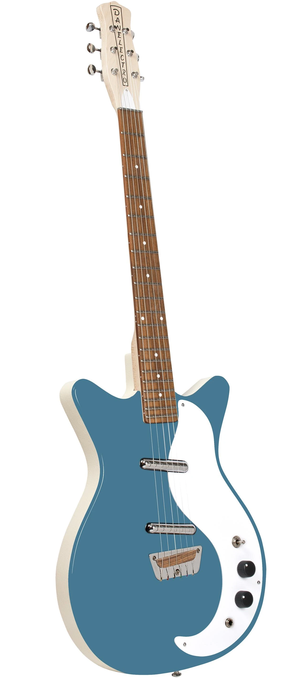 Danelectro Stock ‘59 Electric Guitar in Aquamarine - STOCK59AQM-Angle.jpg