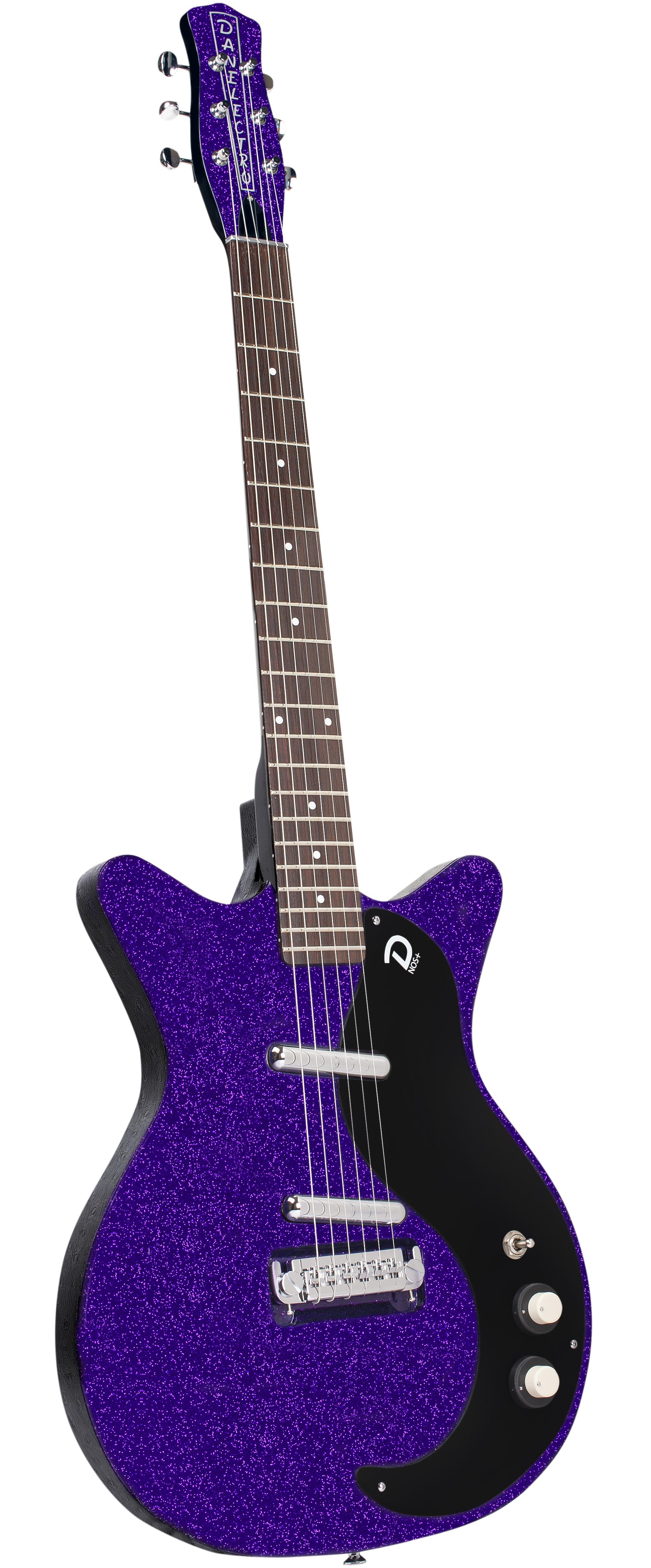 Danelectro Blackout ‘59 Electric Guitar in Purple Metalflake - BO59PRPMF-Angle.jpg