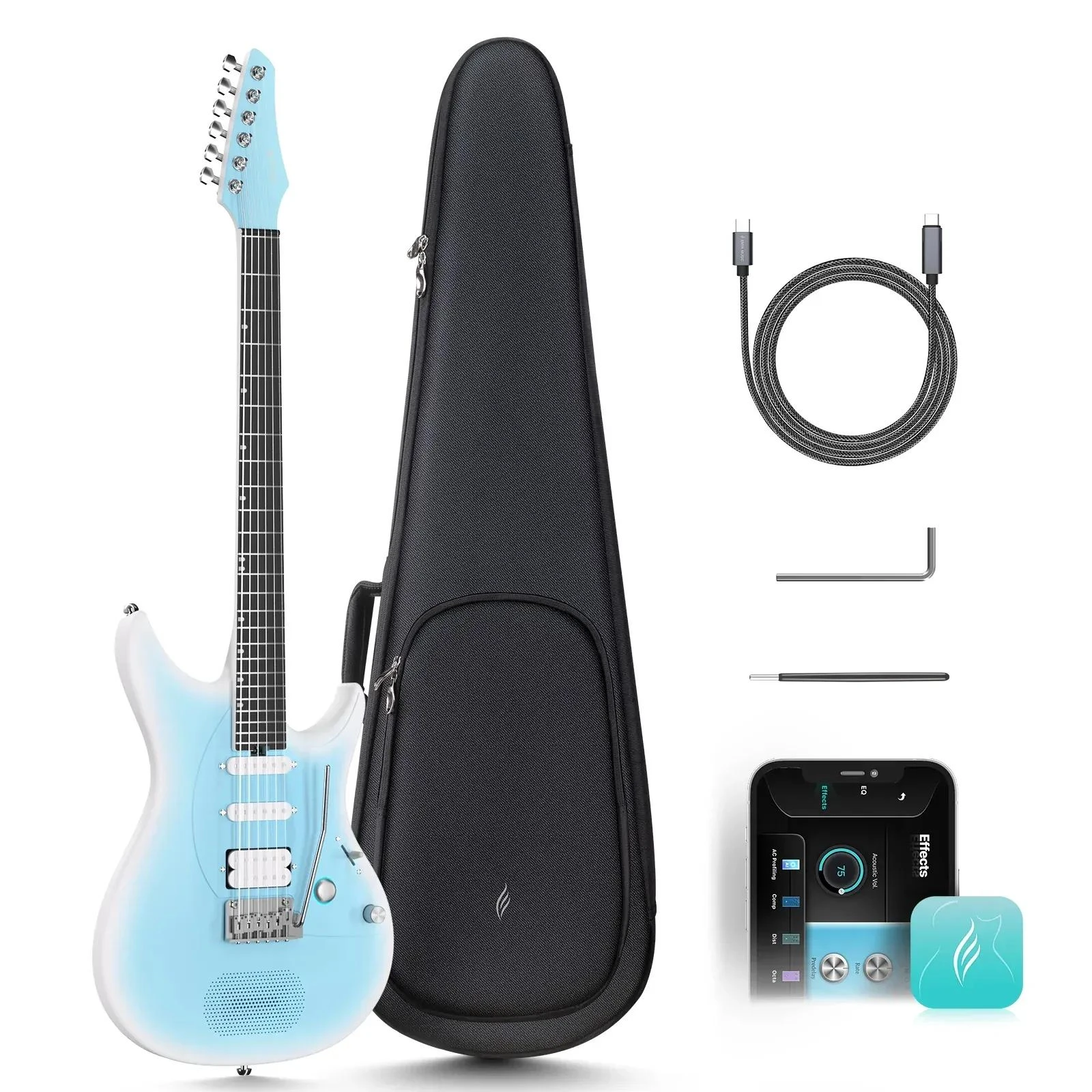 Enya Inspire Electric Smart Guitar in Light Blue - INSPIRE-BL-3.jpg