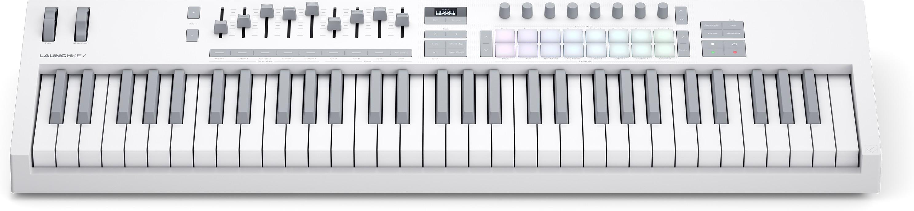 Novation Launchkey 61 Key DAW MIDI Controller Keyboard MK4 In White - NOVLKE61MK4WHT (2).jpg