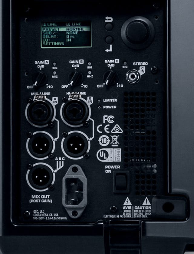 QSC Audio K12.2 2000w Powered 12" Active PA Speaker (EACH) - 473832-K12.2_Back_closeUp.jpg