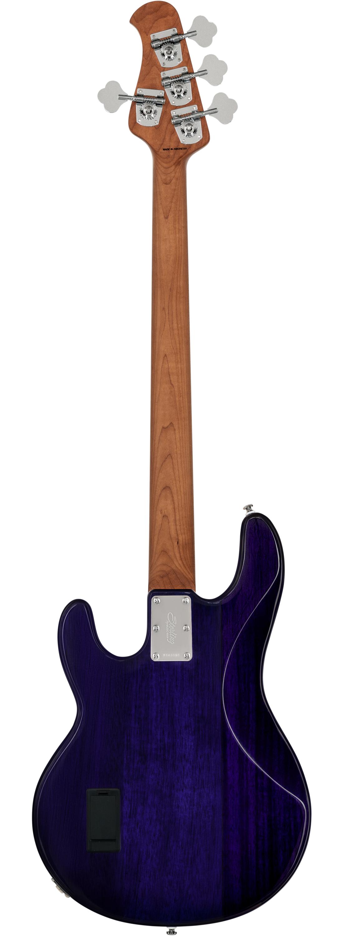 Sterling by Music Man StingRay RAY34 Flame Bass Guitar in Purple
