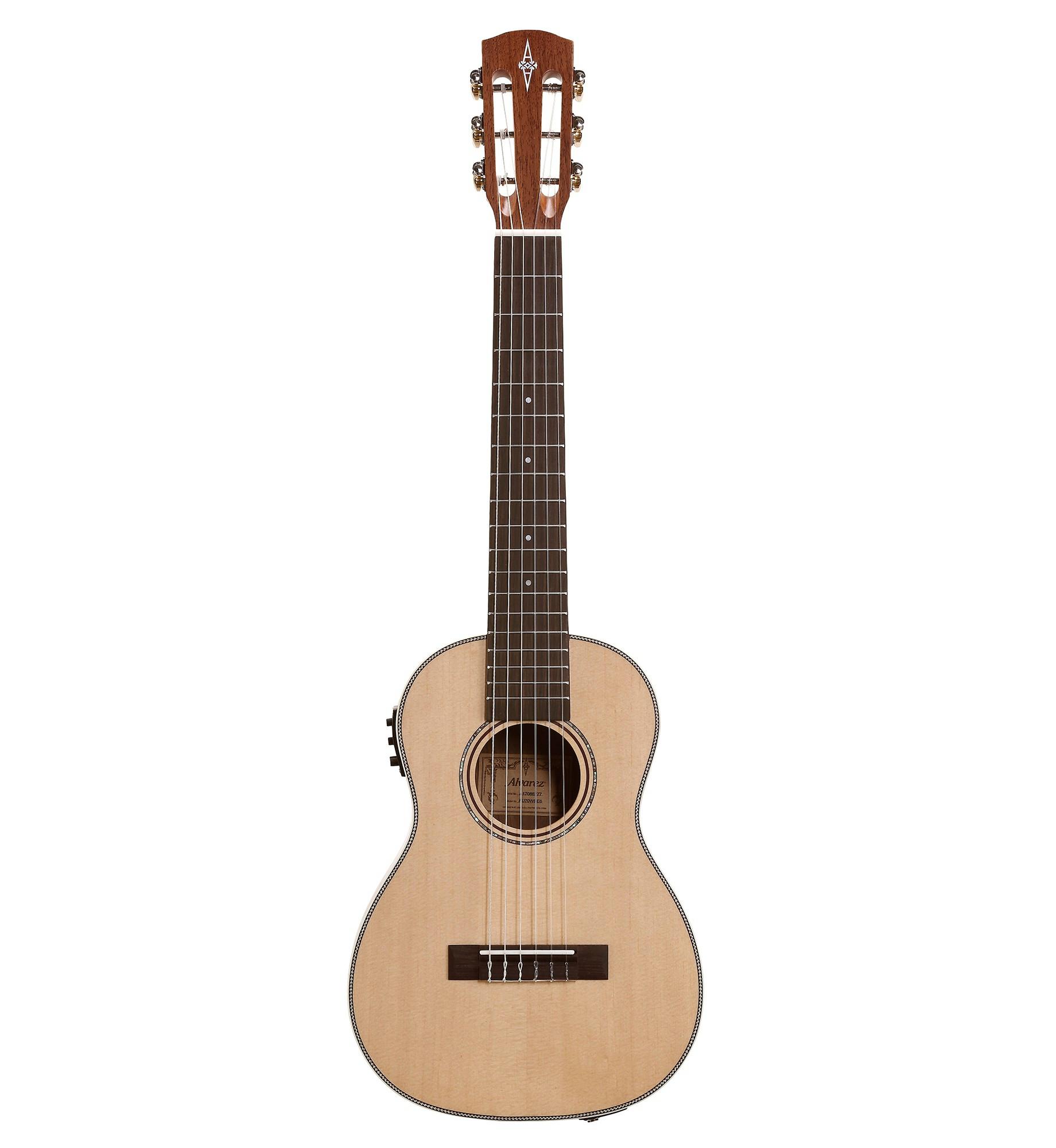Alvarez Artist AU70BE/6 Electro Acoustic Baritone 6-String Ukulele in Natural - AU70BE6-Front.jpg