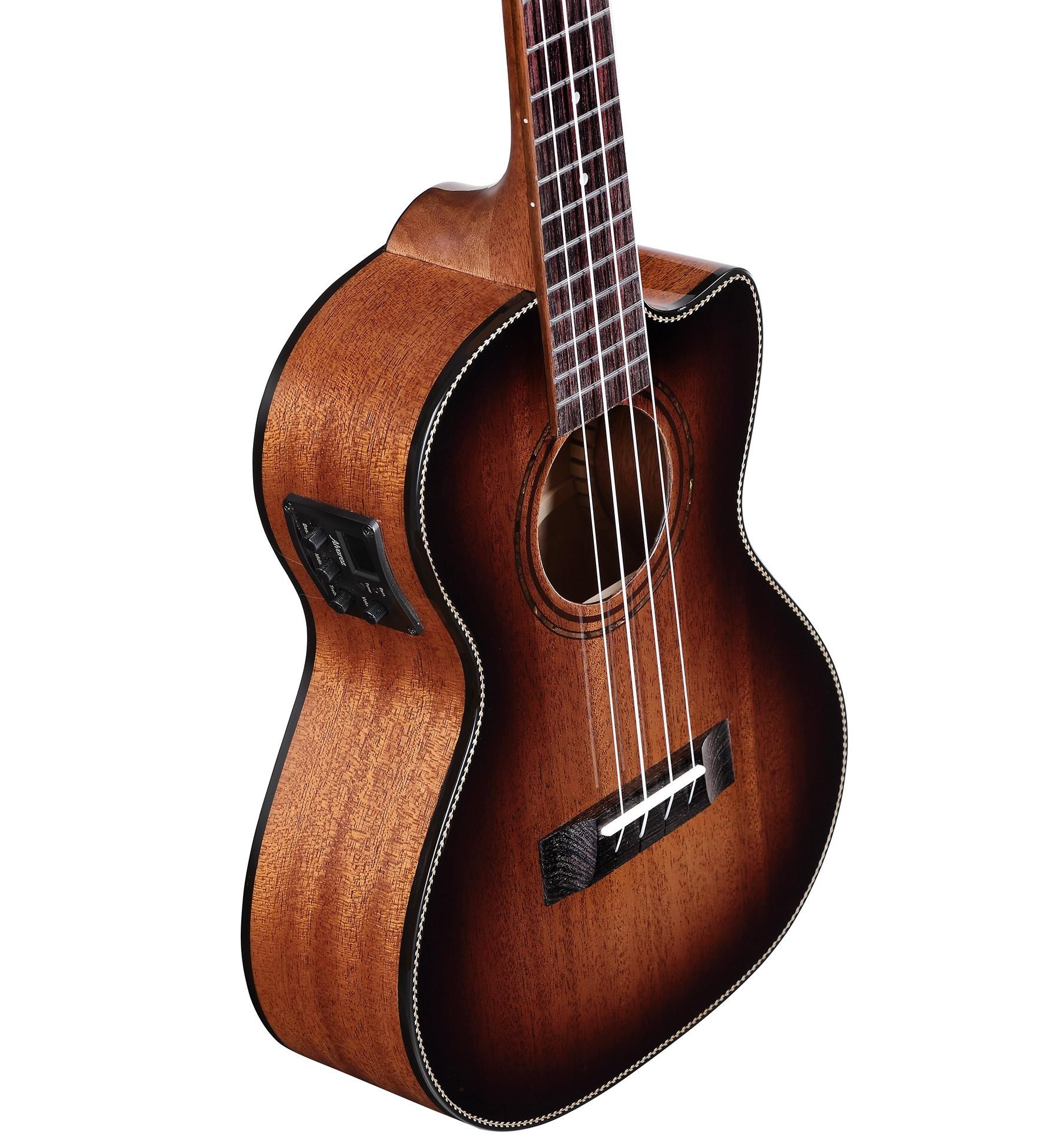 Alvarez Artist AU66TCESHB Electro Acoustic Tenor Ukulele in Shadowburst - AU66TCESHB-Top-Angle.jpg
