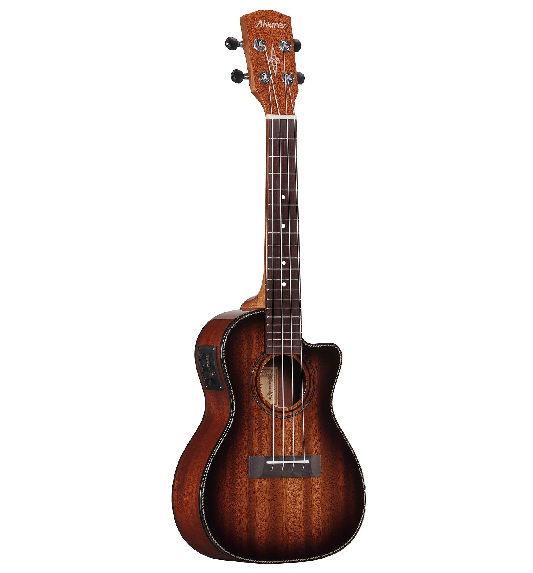 Alvarez Artist AU66CCESHB Electro Acoustic Concert Ukulele in Shadowburst - AU66CCESHB-Front-Angle.jpg