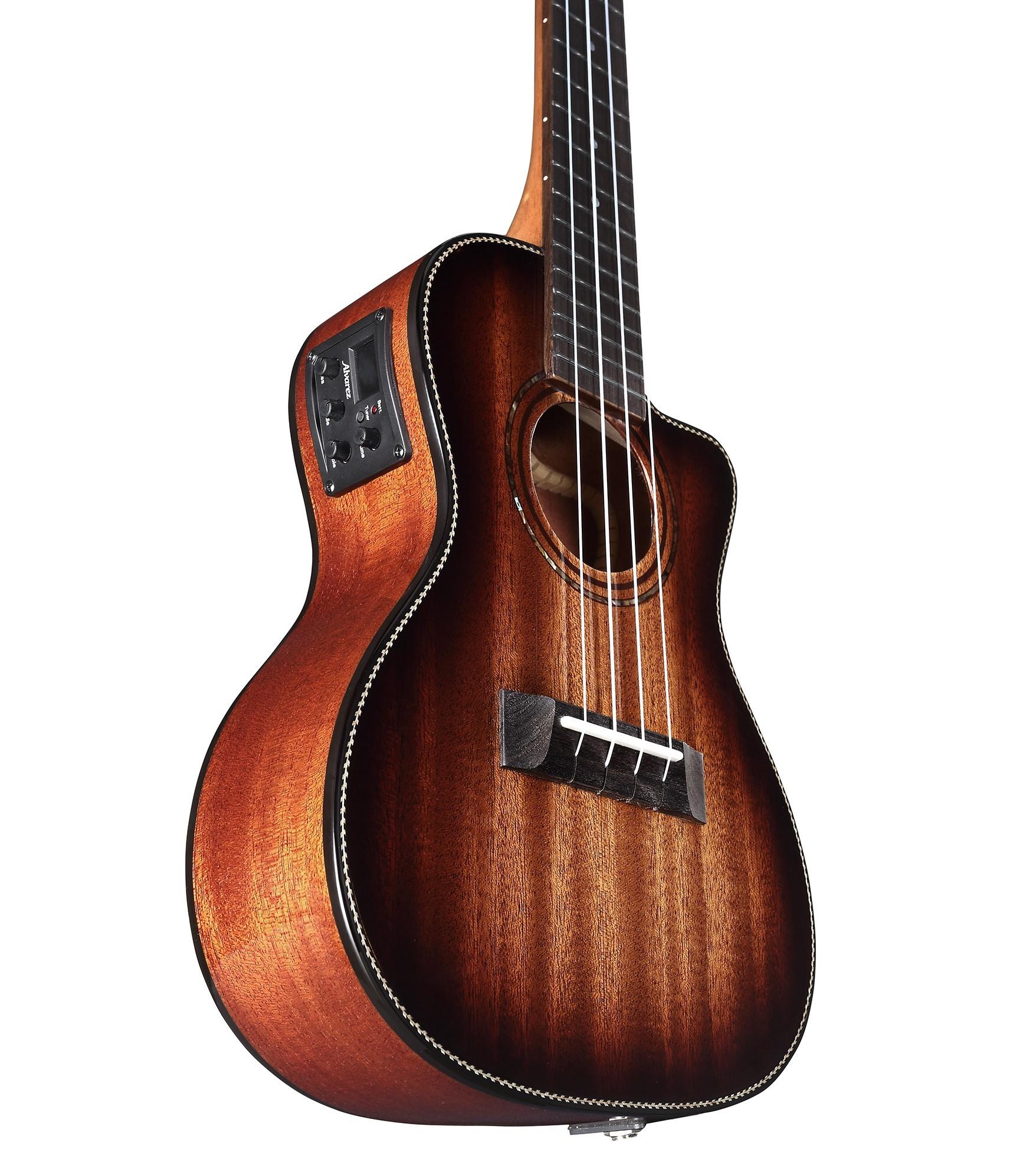 Alvarez Artist AU66CCESHB Electro Acoustic Concert Ukulele in Shadowburst - AU66CCESHB-Low-Angle.jpg