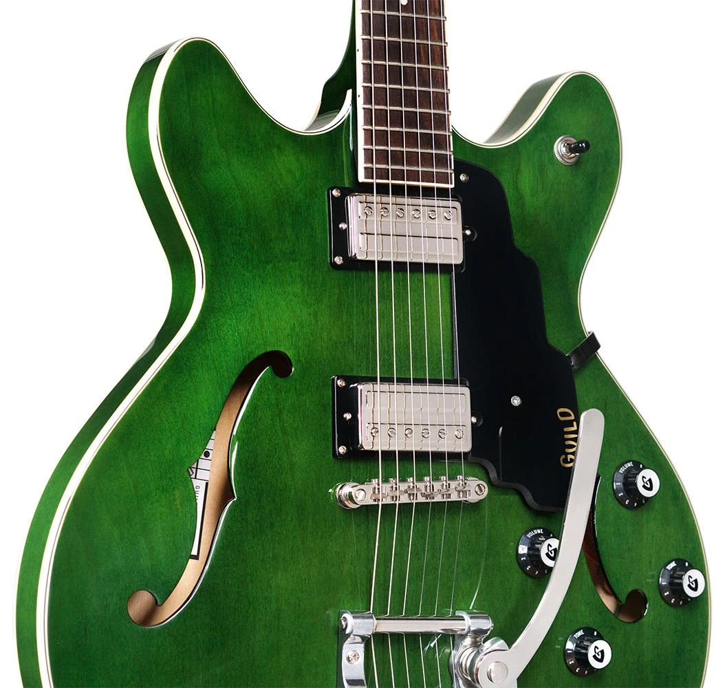 Guild Starfire I DC Vibrato Semi-Hollow Electric Guitar in Emerald Green - GSFIDCGNV 4.jpg