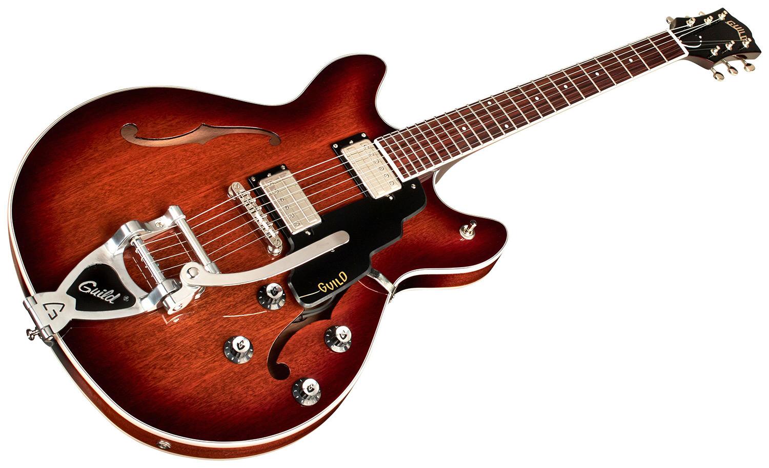 Guild Starfire I DC Vibrato Semi-Hollow Electric Guitar in California Burst - GSFIDCCFV 5.jpg