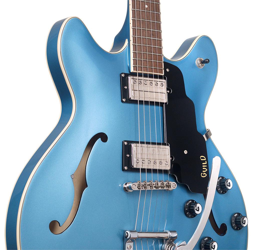 Guild Starfire I DC Vibrato Semi-Hollow Electric Guitar in Pelham Blue - GSFIDCPBV 4.jpg