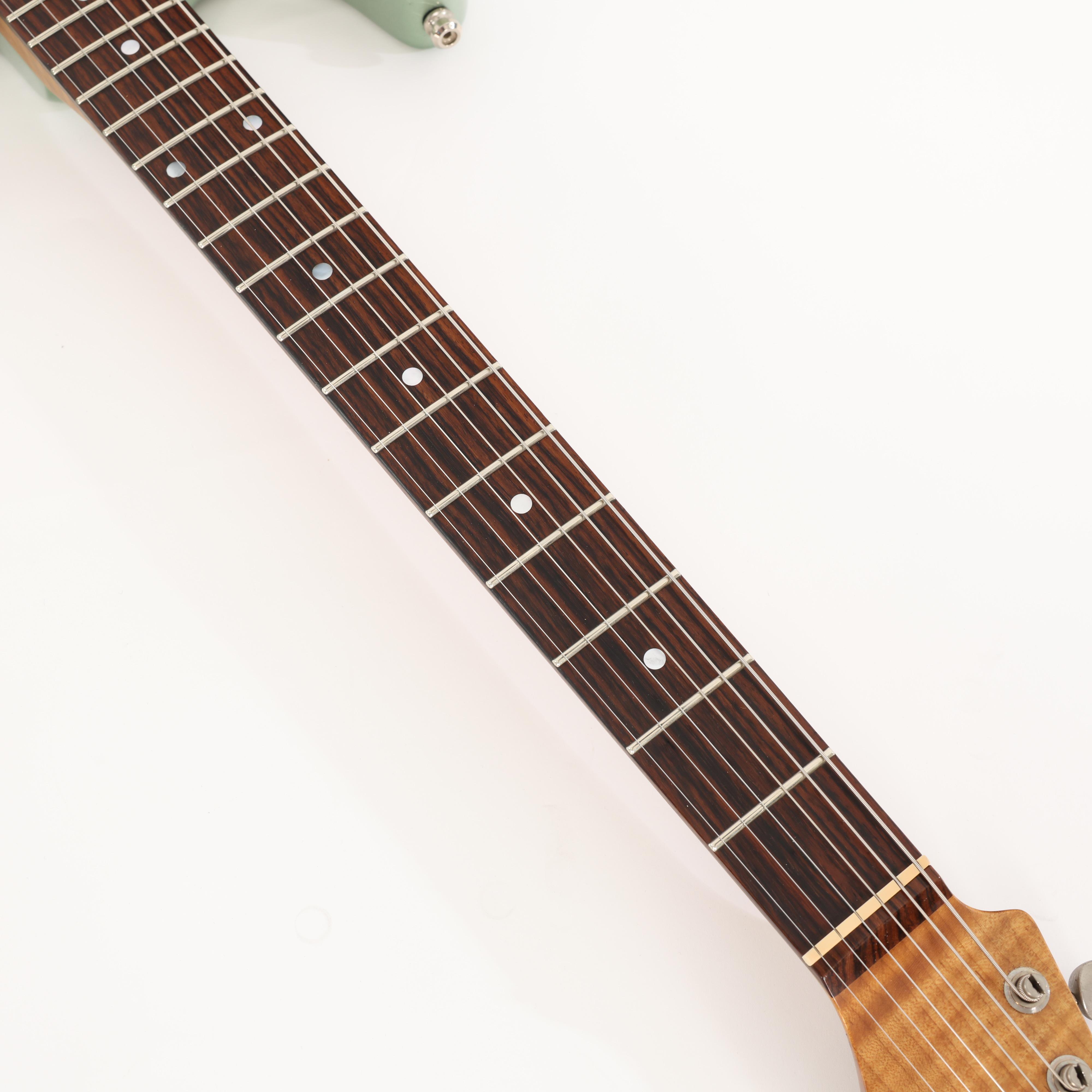 Second Hand Iconic Solana HSS Electric Guitar in Sage Green w/ 5A Flame Maple Neck 531 - SH-114-2531 (11).jpg
