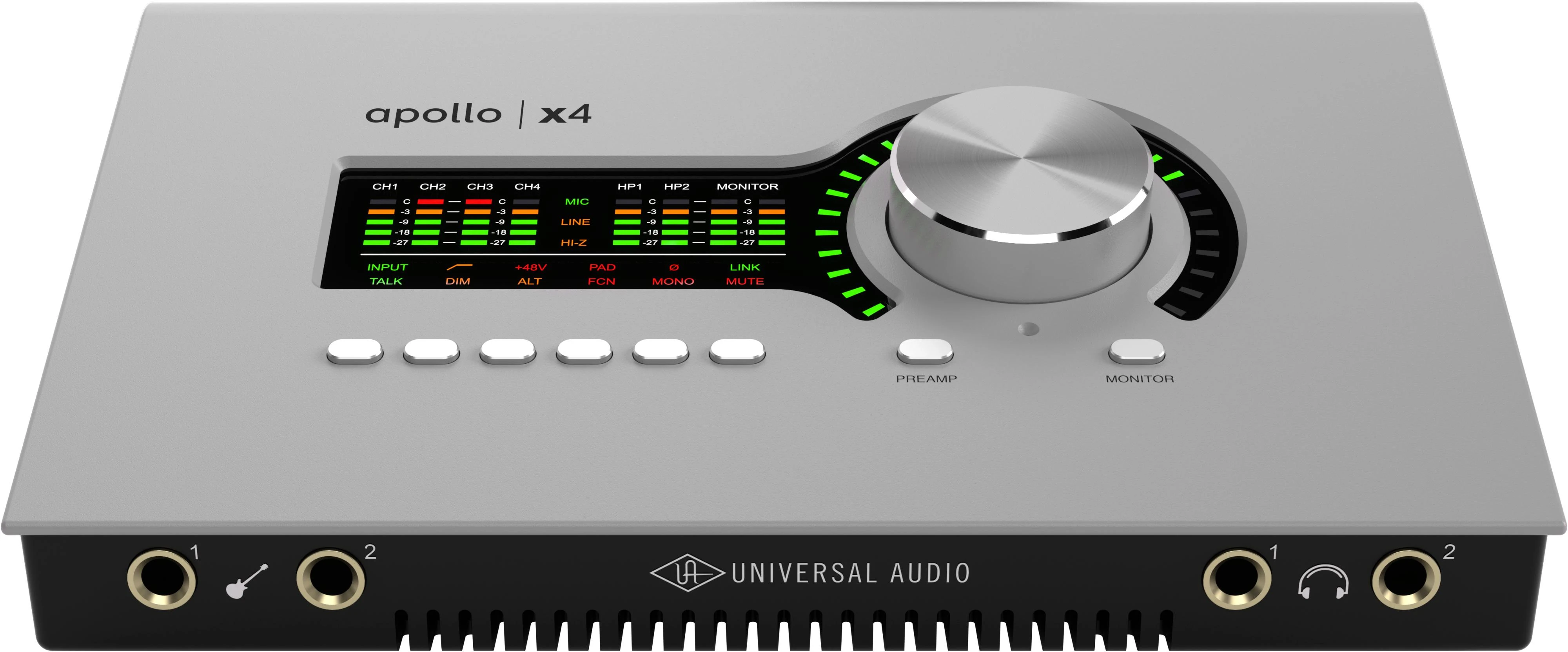 Refurbished Universal Audio Apollo x4 Gen 2 Essentials Plugin Bundle Audio Interface - Apollo_x4_Gen2_Front_Trans.jpg