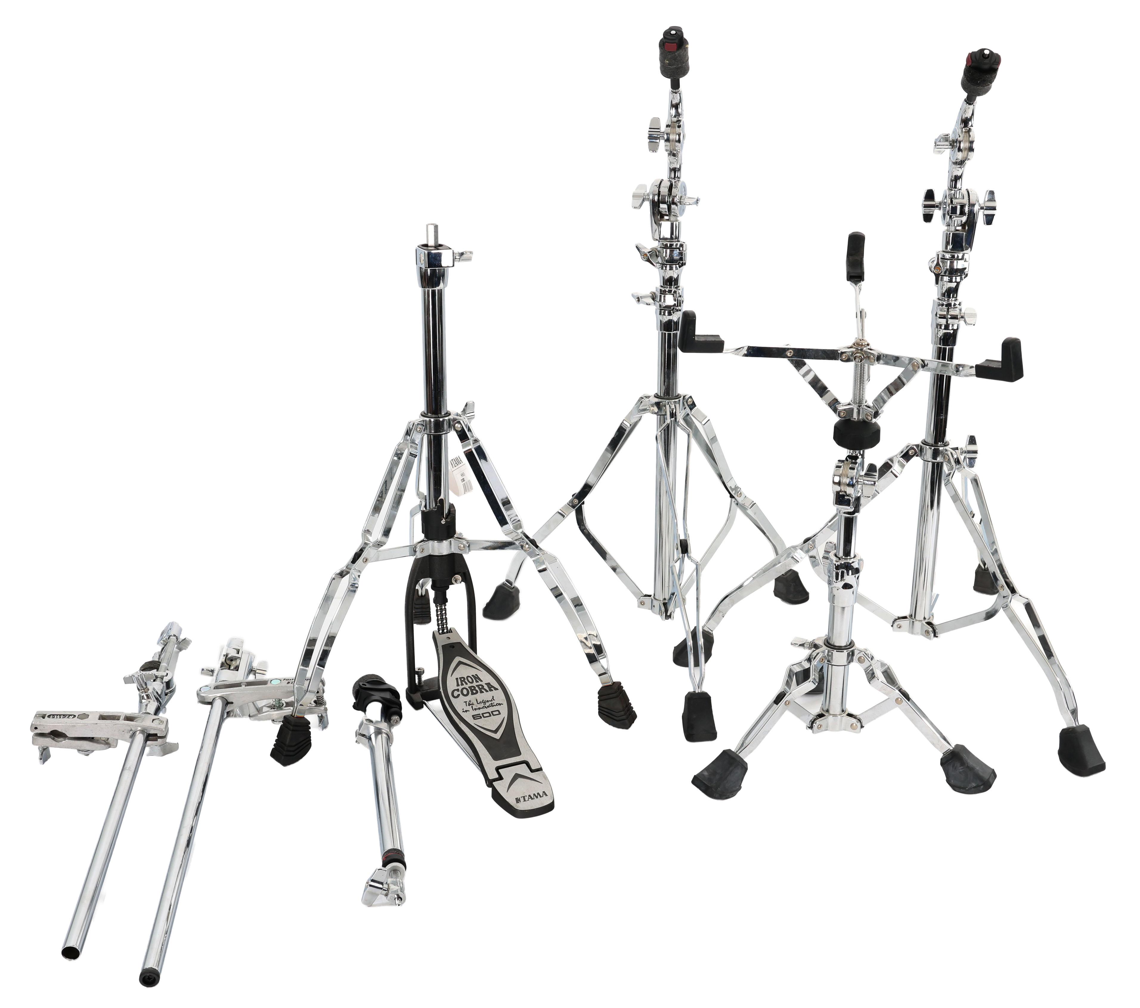 Second Hand Tama Hardware set inc: Hi-hat stand, 2 x Boom Stands & Snare Stand 069 - SH-221-0069 (1).jpg
