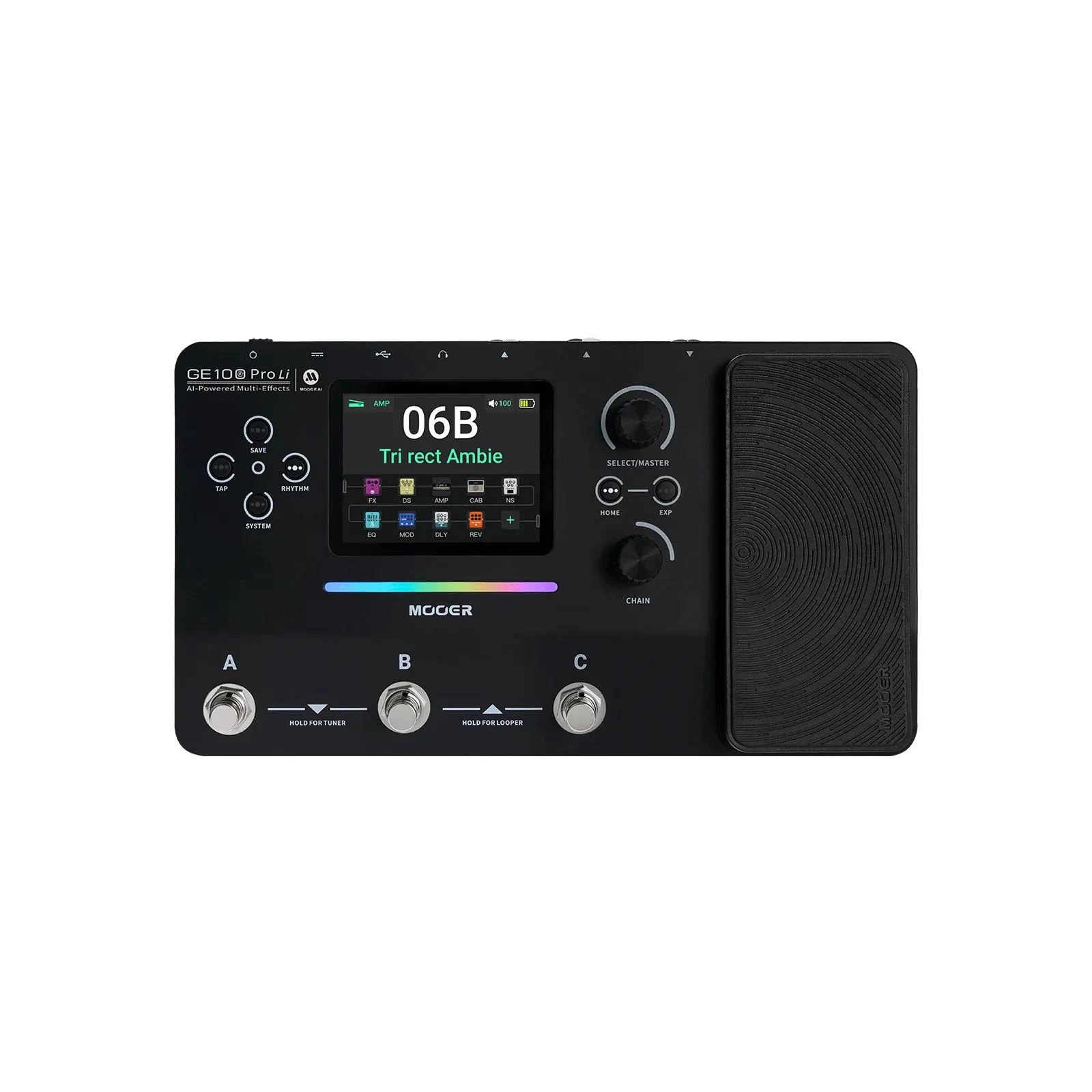 Mooer GE100 Pro Modelling & Multi-FX Guitar Pedal With Battery - GE100-PRO-LI (1).jpg