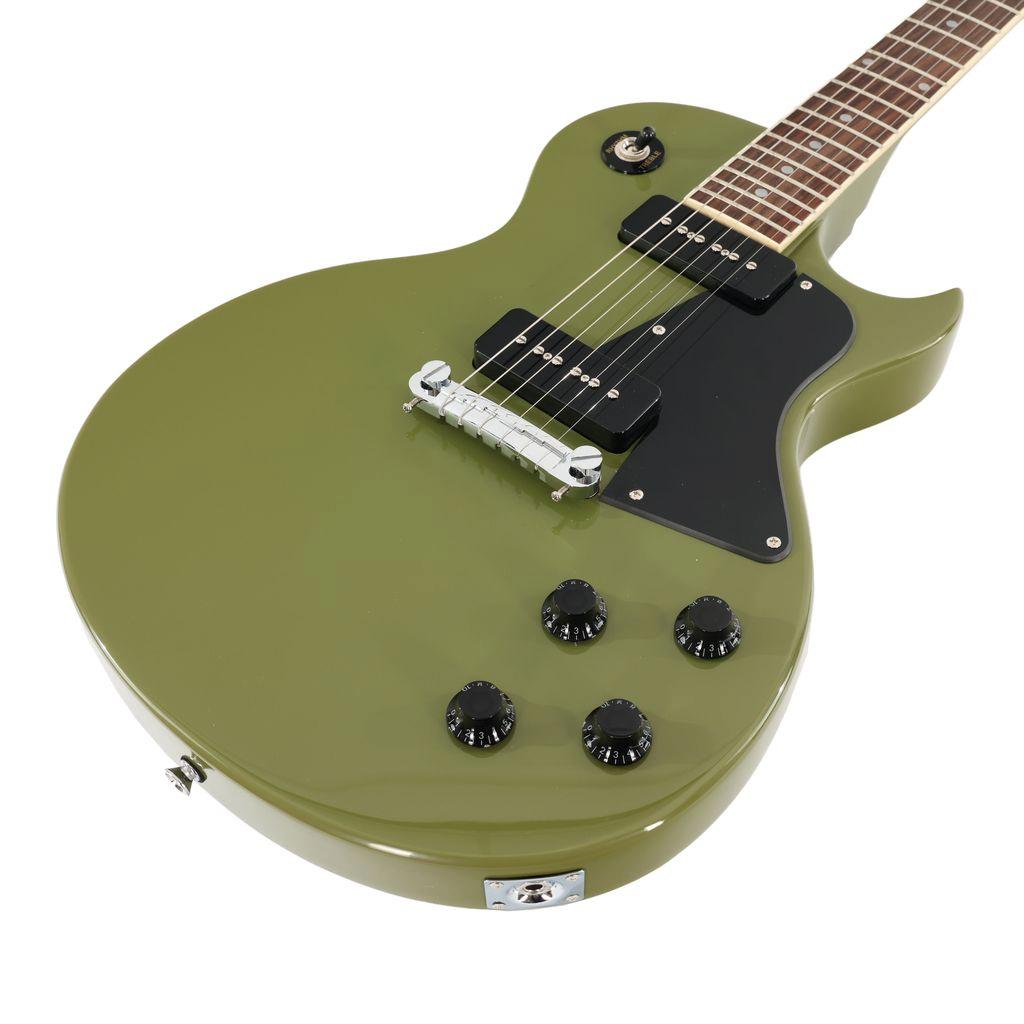 Eastcoast LS Single-Cut Electric Guitar in Drab Olive Green - EC-LS-OLV-4.jpg