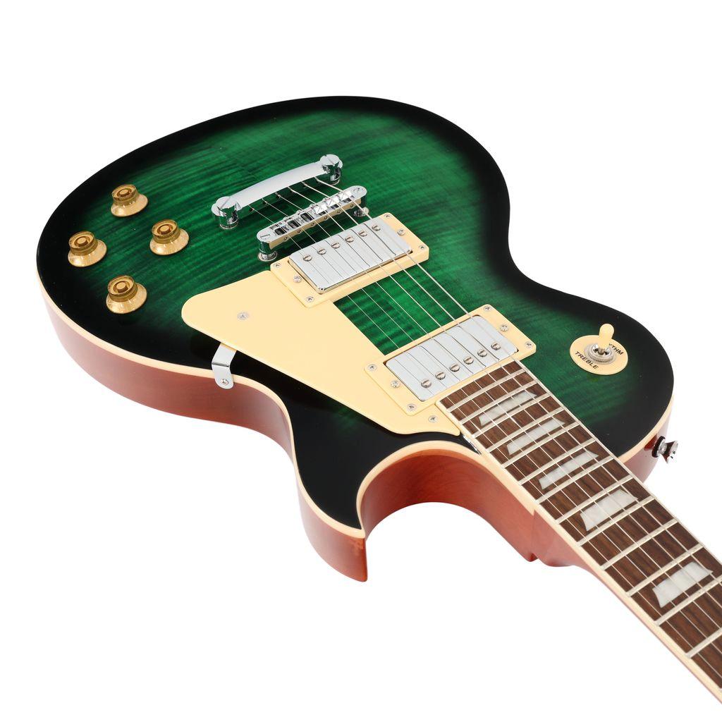 Eastcoast L1 Single-Cut Electric Guitar in Boa Green Burst - EC-L1-BGB-7.jpg
