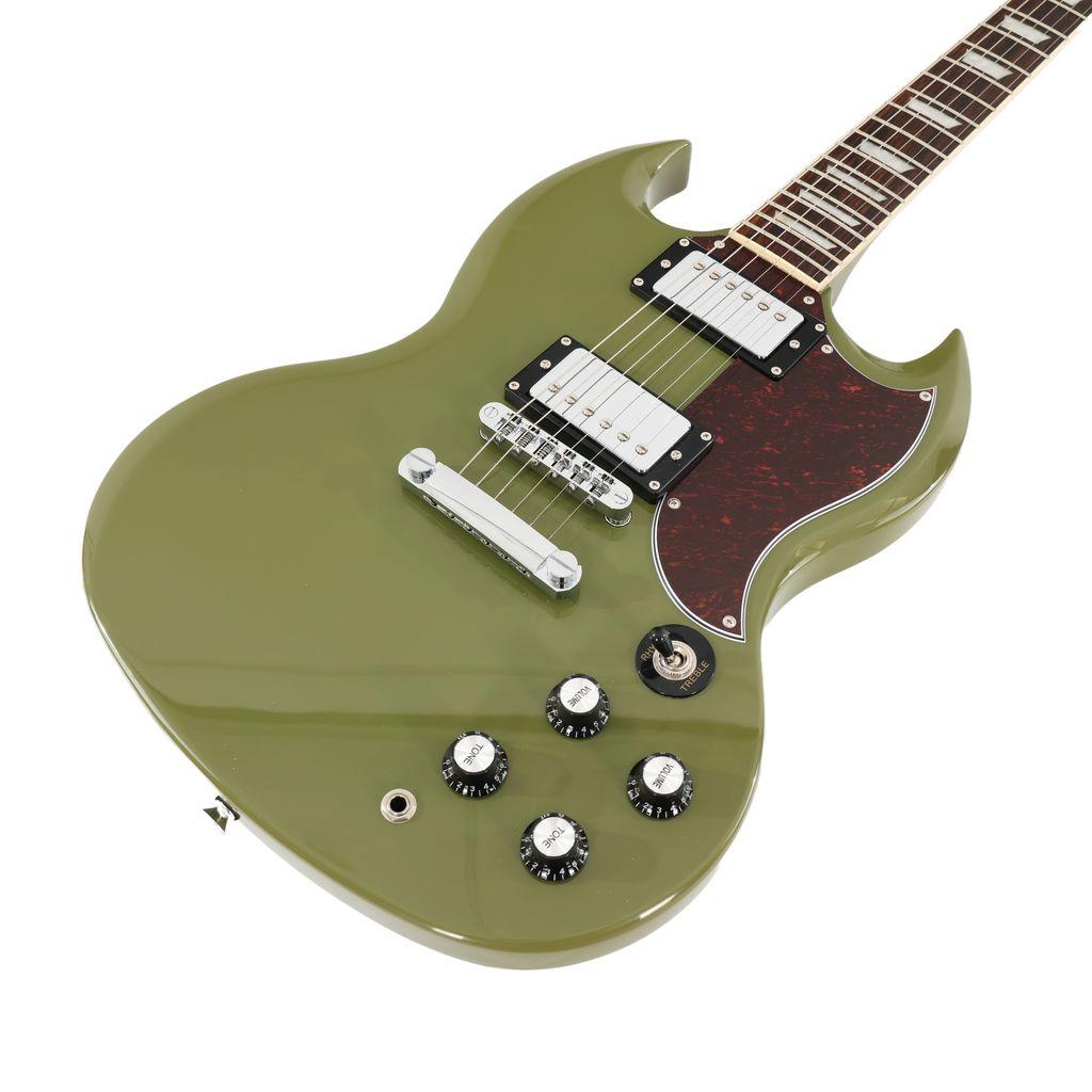 Eastcoast GS61S Double Cut Electric Guitar in Drab Olive Green  - EC-GS61S-OLV-4.jpg
