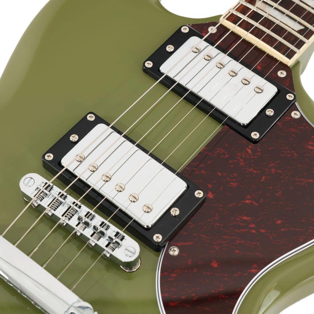 Eastcoast GS61S Double Cut Electric Guitar in Drab Olive Green  - EC-GS61S-OLV-5.jpg