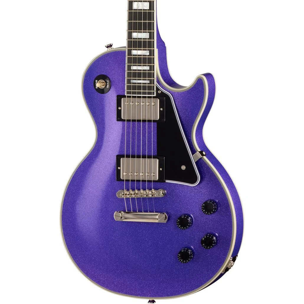 Epiphone Inspired by Gibson Custom Les Paul Custom Electric Guitar in Amethyst Sparkle - ECLPCASNH-Body.jpg