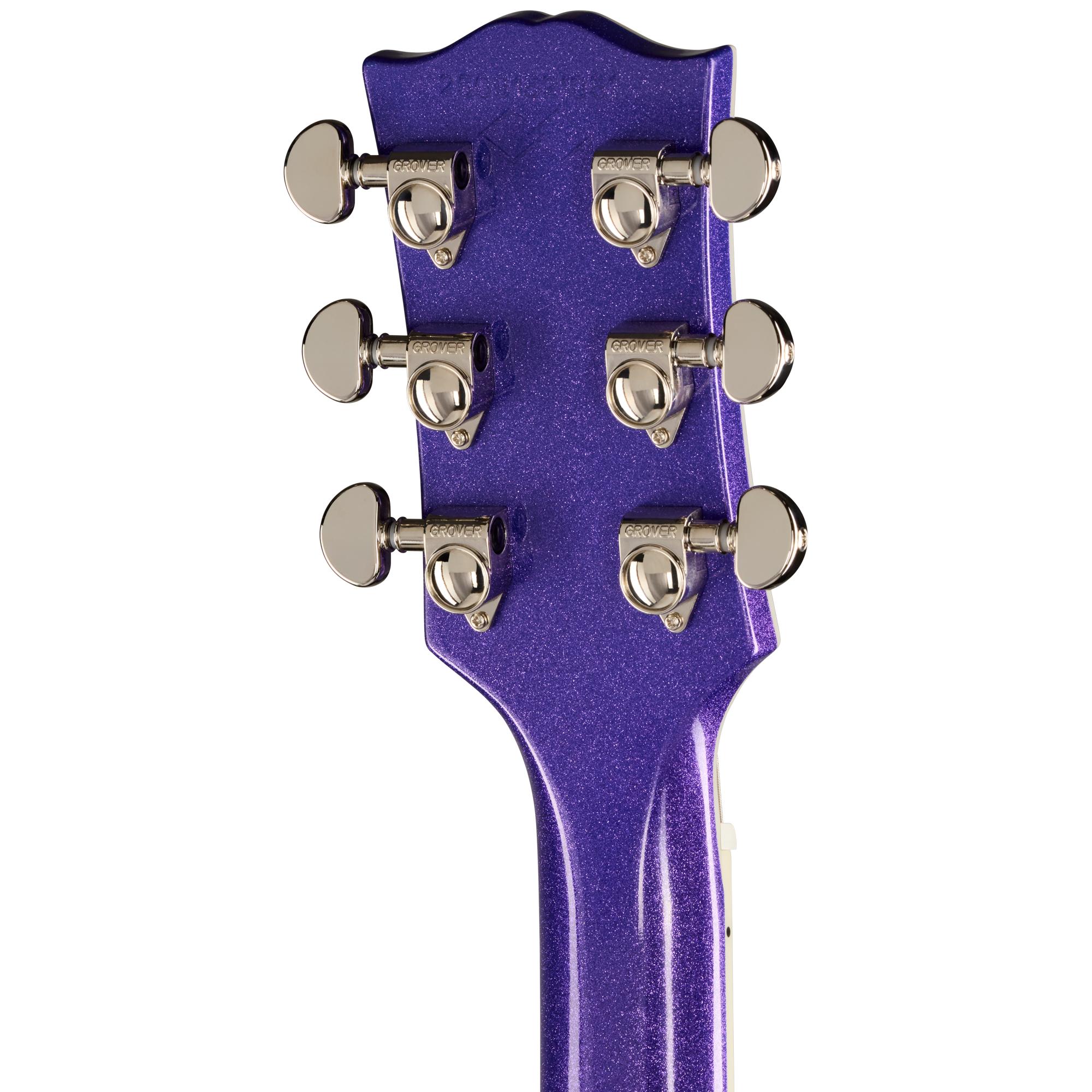Epiphone Inspired by Gibson Custom Les Paul Custom Electric Guitar in Amethyst Sparkle - ECLPCASNH-Headstock-Back.jpg
