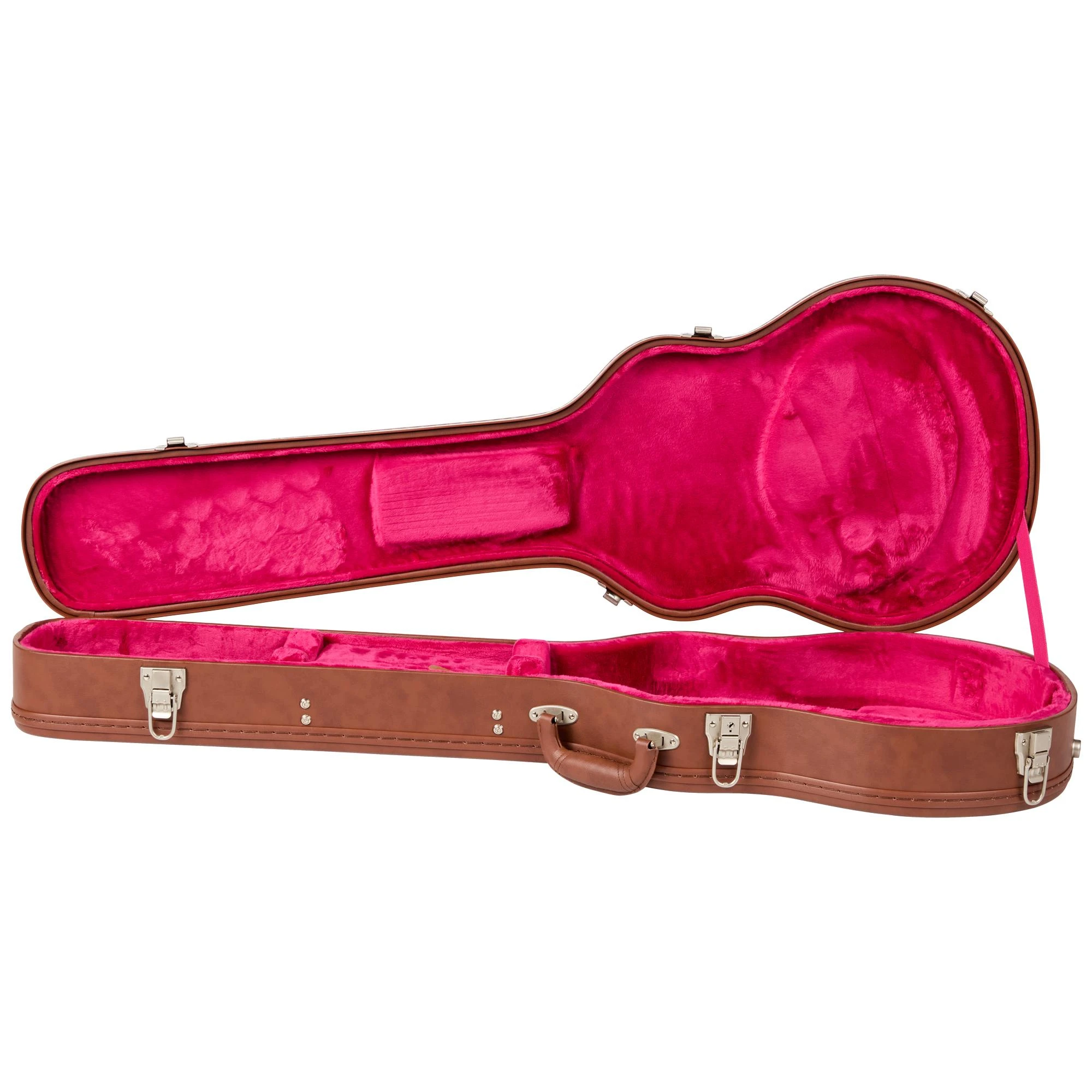 Epiphone Inspired by Gibson Custom 1960 Les Paul Special Double Cut Reissue Electric Guitar in Cherry Red - ECLSR0CRNH-Case-Open.jpg