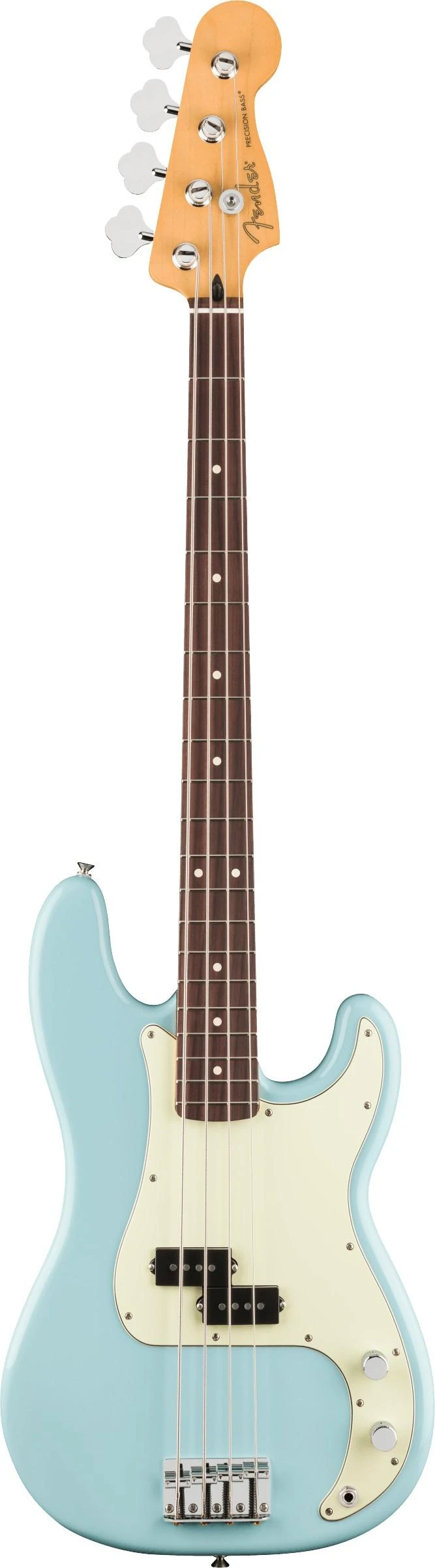 Fender 75th Anniversary Player II Precision Bass Guitar in Daphne Blue - 0146470504-Front.jpg