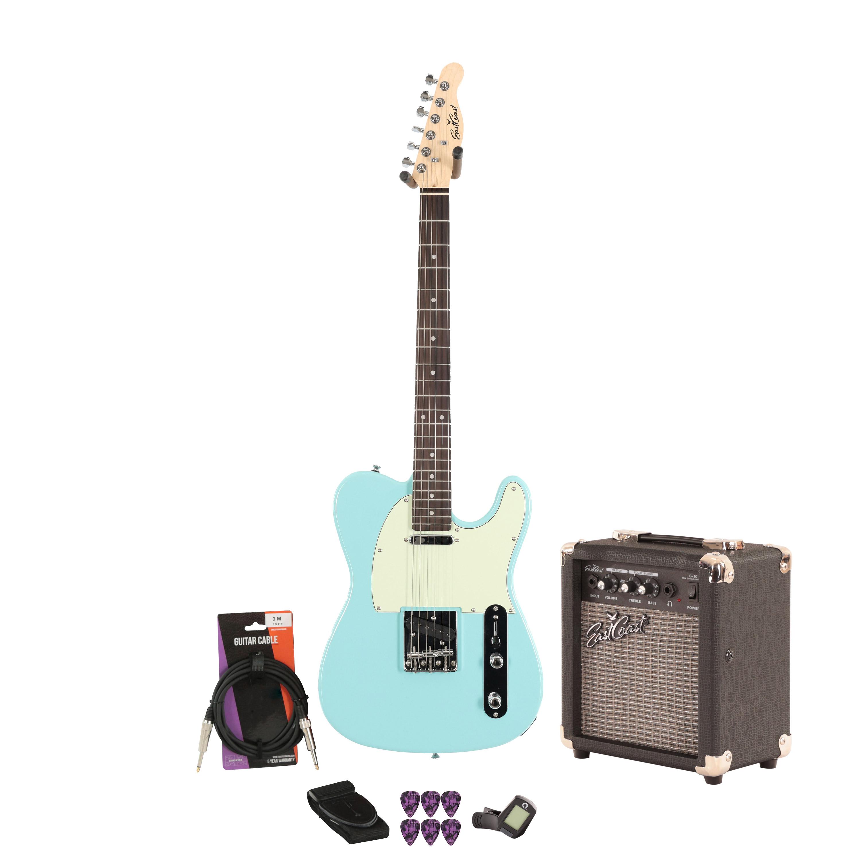 Eastcoast T1 Daphne Blue Electric Guitar 10W Amp Bundle - BUN-EC-T1-DPB10.jpg