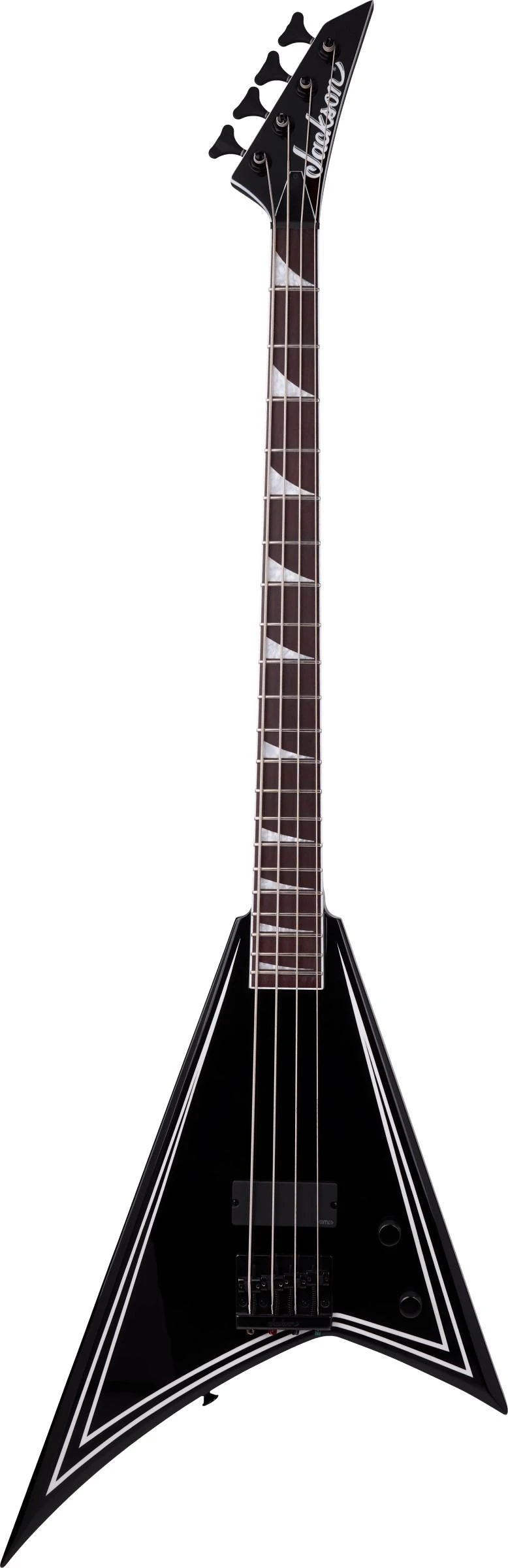 Jackson X Series RRB IV Rhoads Bass Guitar in Black with White Pinstripes - 2919999599-Front.jpg