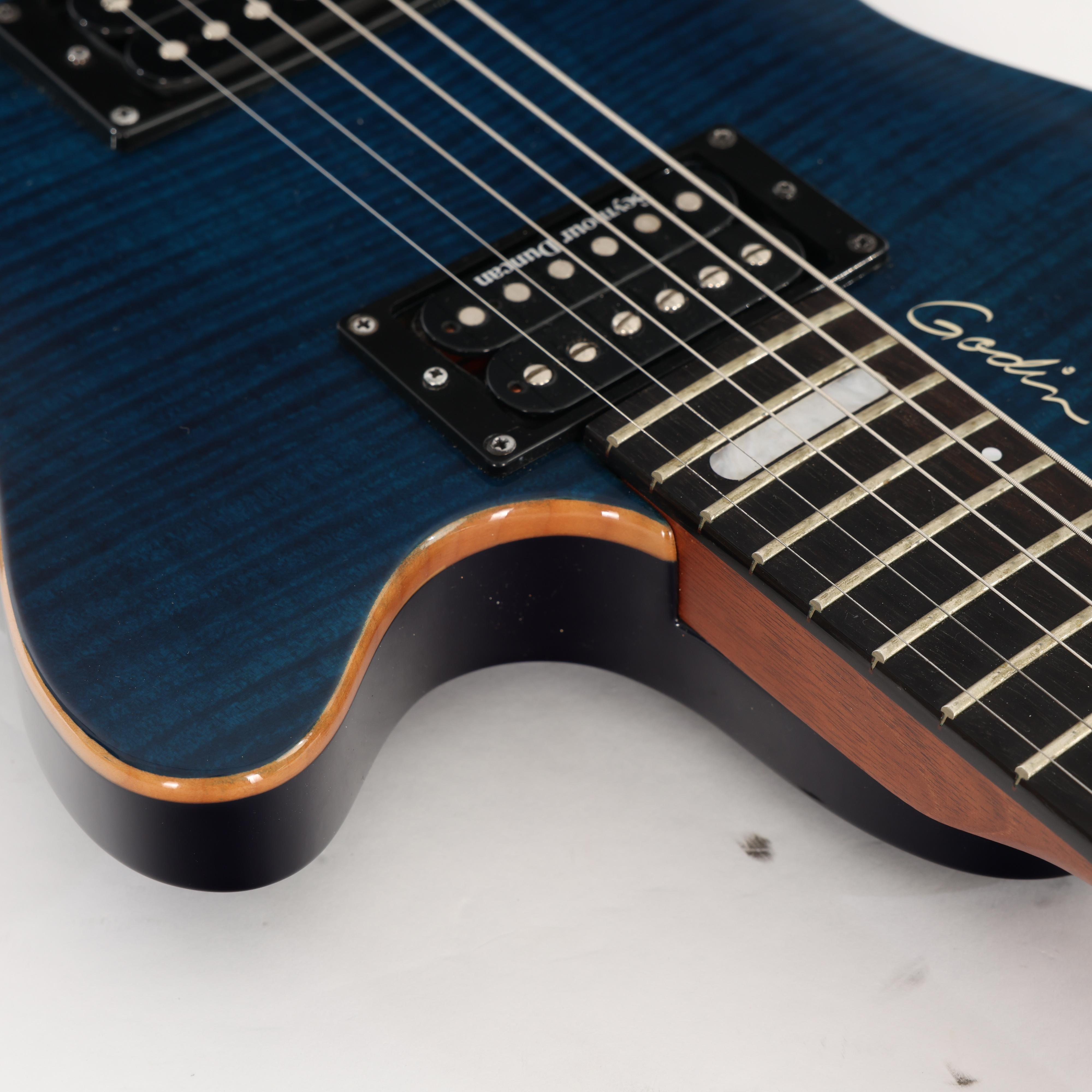 Second Hand Godin LGXT Trans Electric Guitar in Blue Flame 029 - SH-141-6029 (9).jpg
