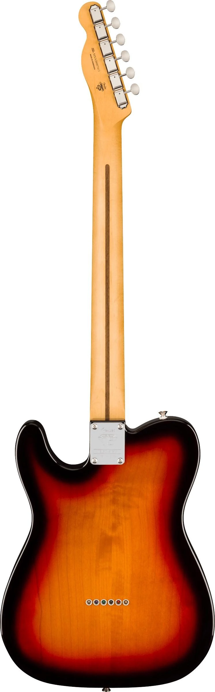 Fender 75th Anniversary Player II Baritone Telecaster Electric Guitar in 3-Colour Sunburst - 0147110500-Back.jpg