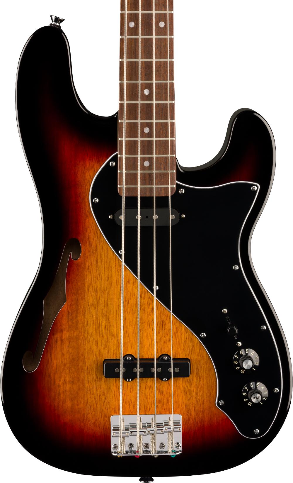 Squier Paranormal Precision Thinline Bass in 3-Color Sunburst