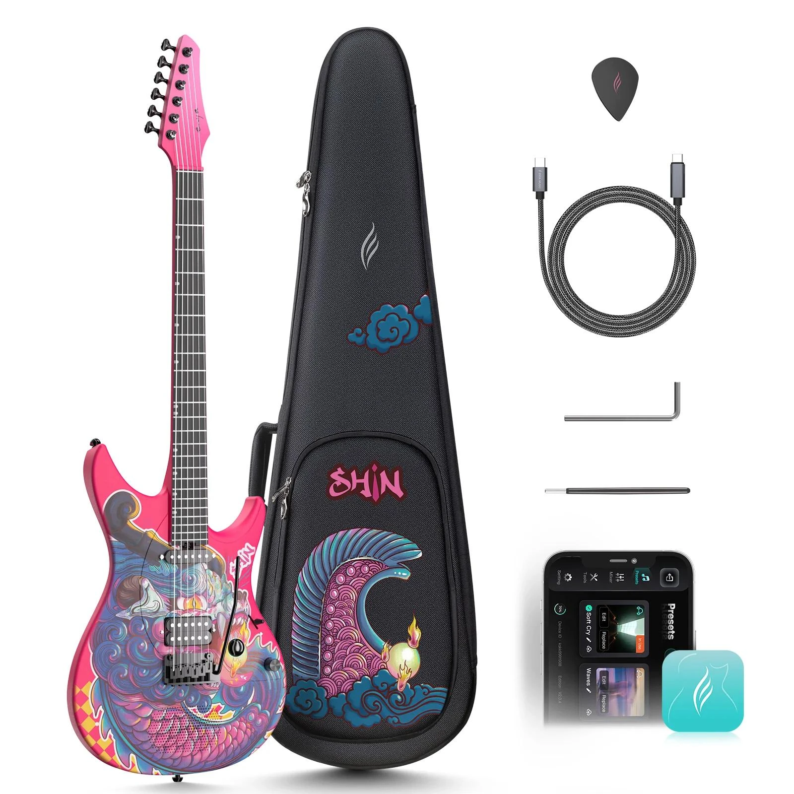 Enya Inspire Shinichi Kobayashi Signature Electric Smart Guitar in Loong Flame - INSPIRE-LOONG-3.jpg