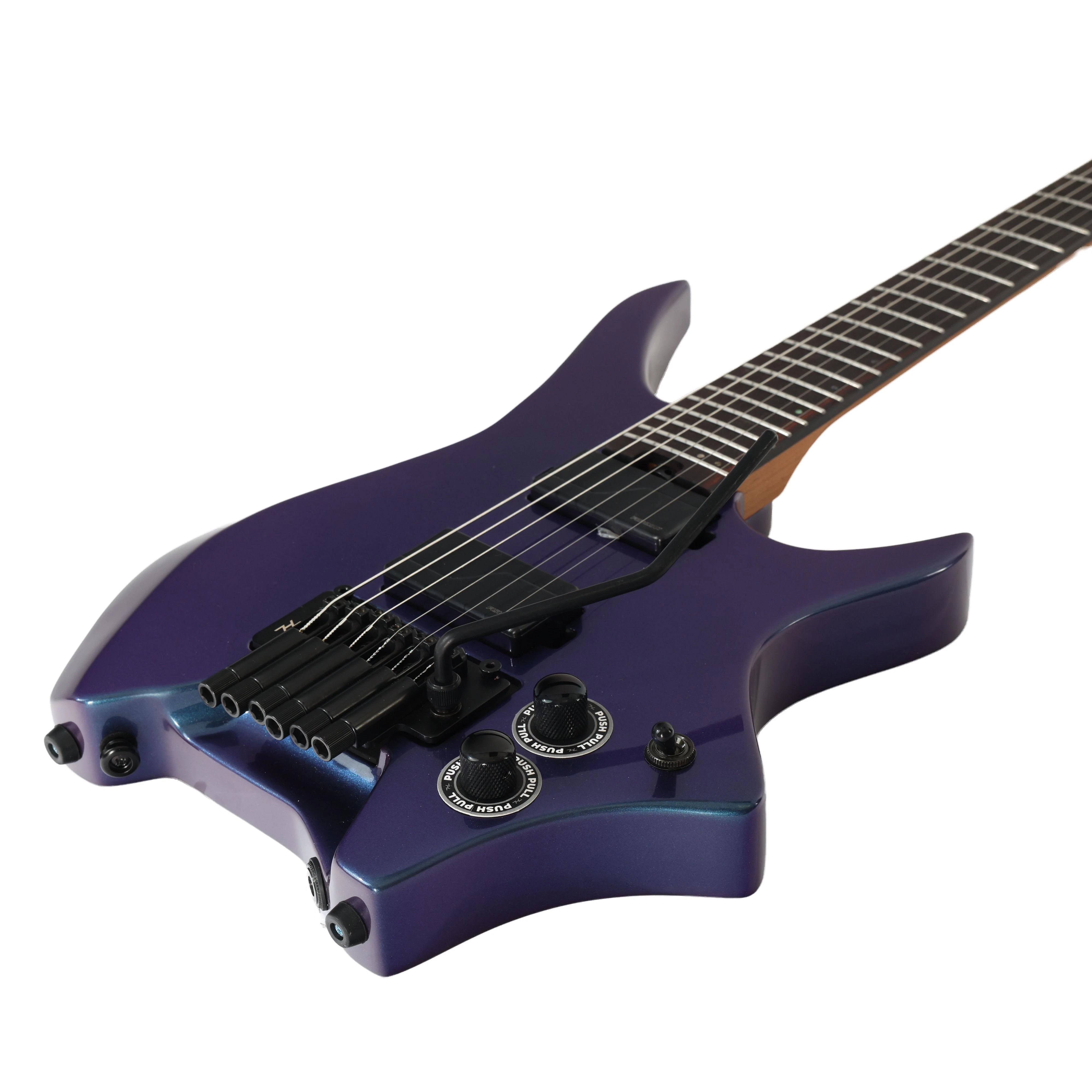 B Stock : HILS HN6 Next Series Headless Electric Guitar in Ultra Violet Chameleon - 014 - HN6G-NS-UV-Photo-Angle.jpg