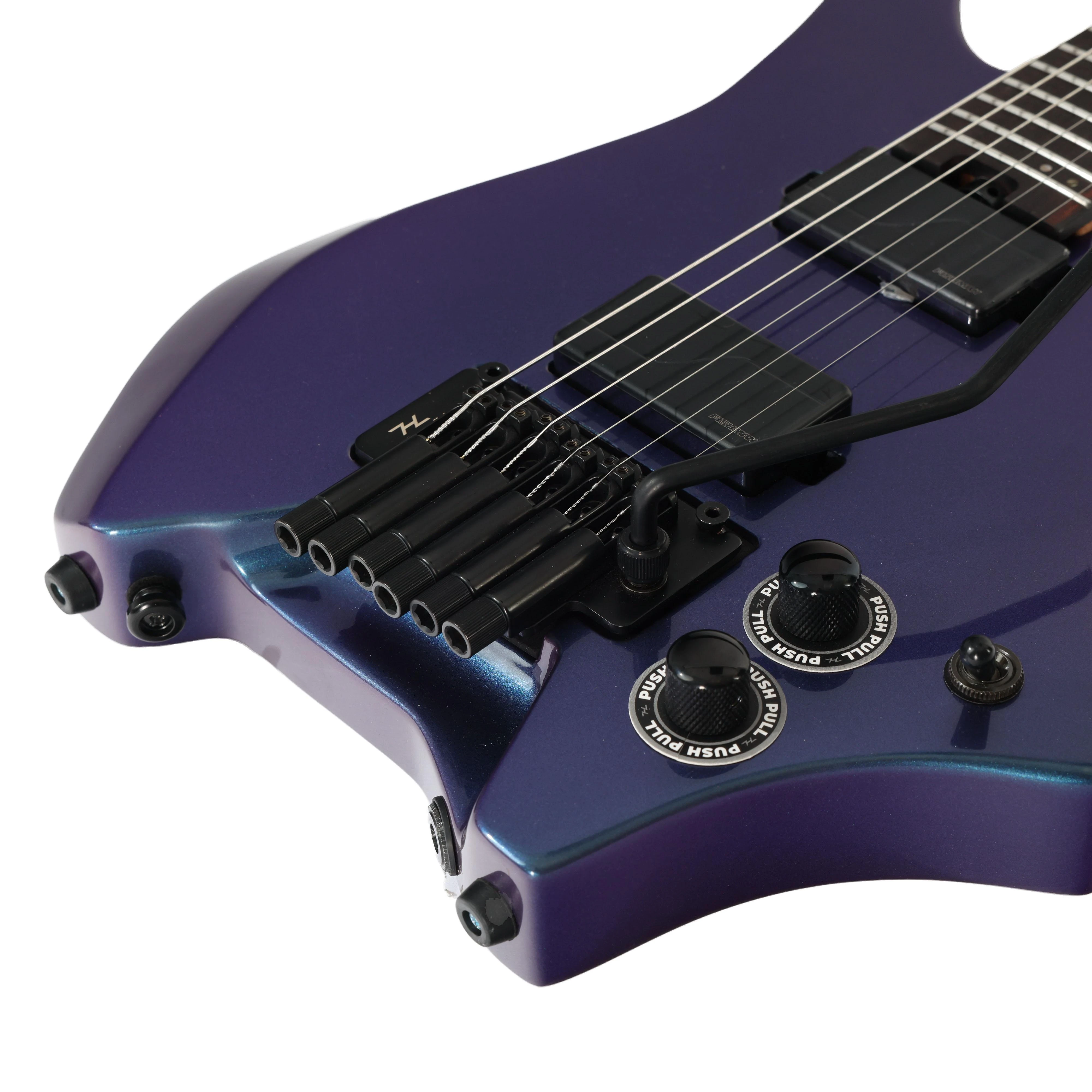 B Stock : HILS HN6 Next Series Headless Electric Guitar in Ultra Violet Chameleon - 014 - HN6G-NS-UV-Photo-Bridge.jpg