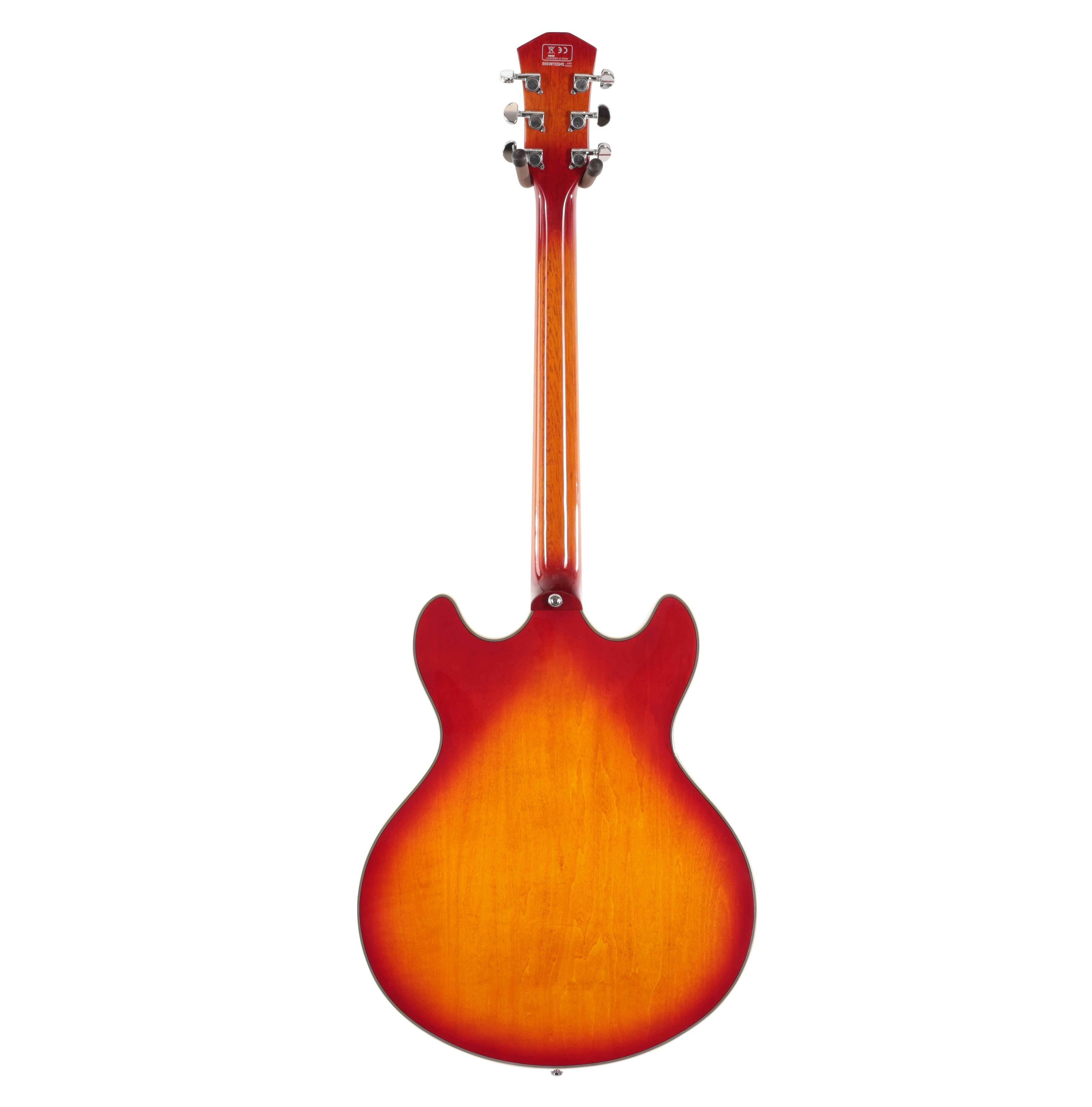 B Stock : Sire Larry Carlton H7V Left Handed Semi-Hollow Electric Guitar in Cherry Sunburst - 001 - H7VLHCS-Sire-Larry-Carlton-H7V-P90s-Cherry-Sunburst-Back-Left-Handed.jpg