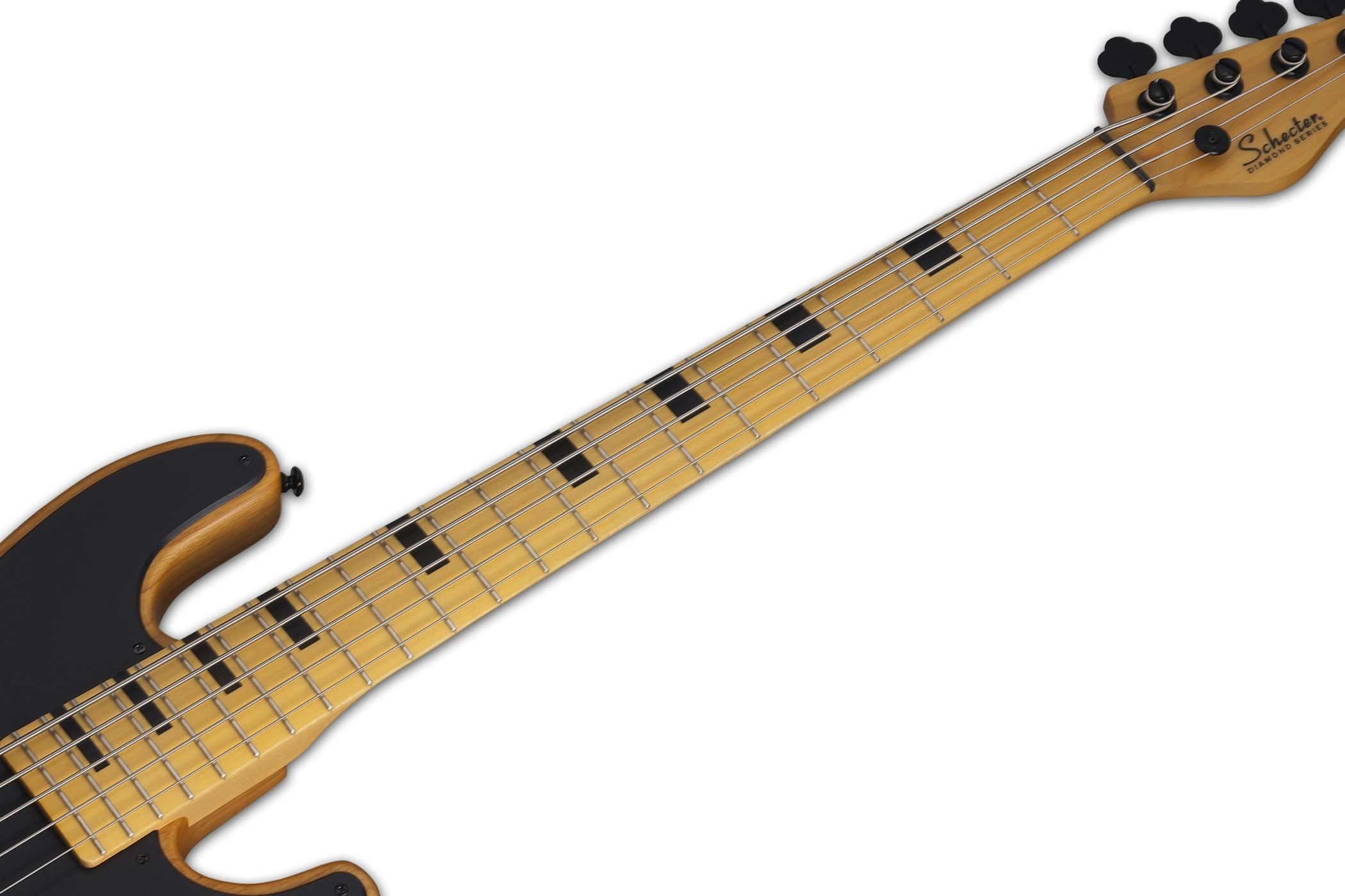 B Stock : Schecter Model-T Session-5 Bass Guitar in Aged Natural Satin - 003 - 428575-MODEL-T 5 NAS NECK FULL.jpg