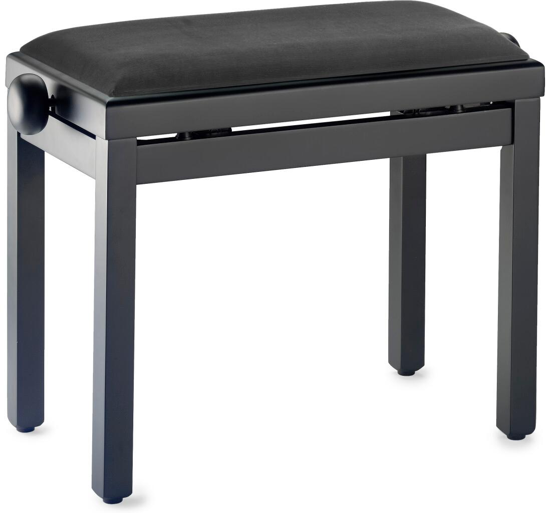 B Stock : Stagg Rise & Fall Matt Black Piano Bench with Black Ribbed Velvet Top - 003 - PB39BKMVBK.jpg