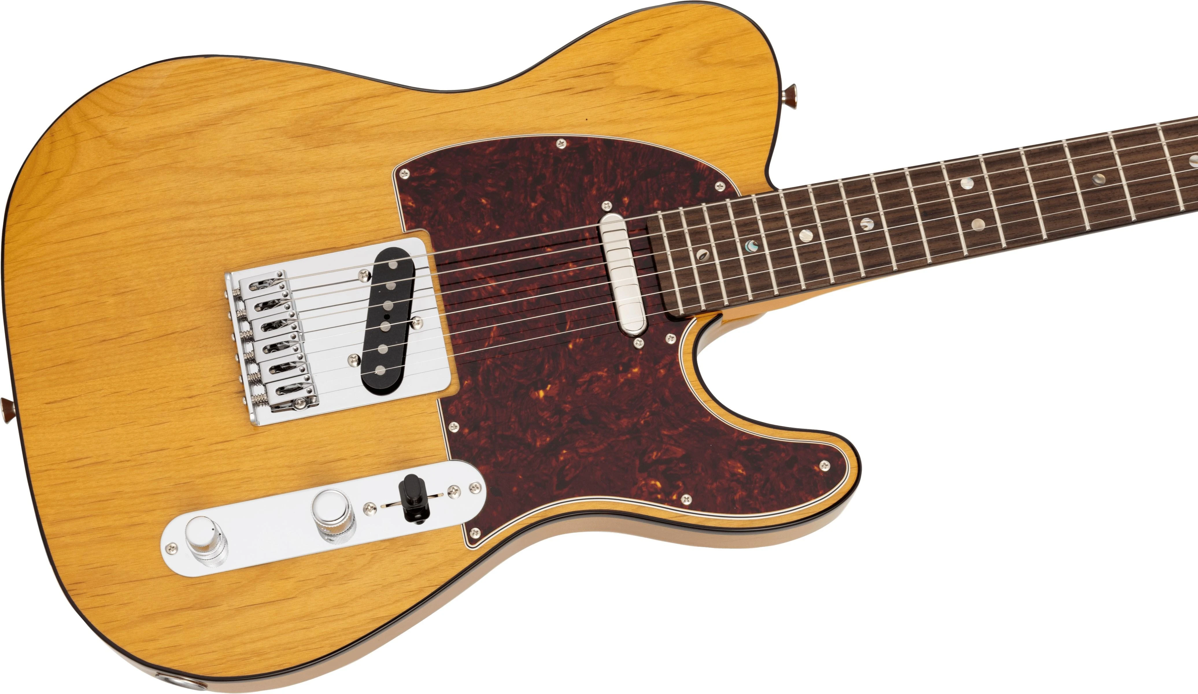 Fender Made in Japan Active Modern Telecaster Electric Guitar in Vintage Natural - 5700100303-Angle.jpg