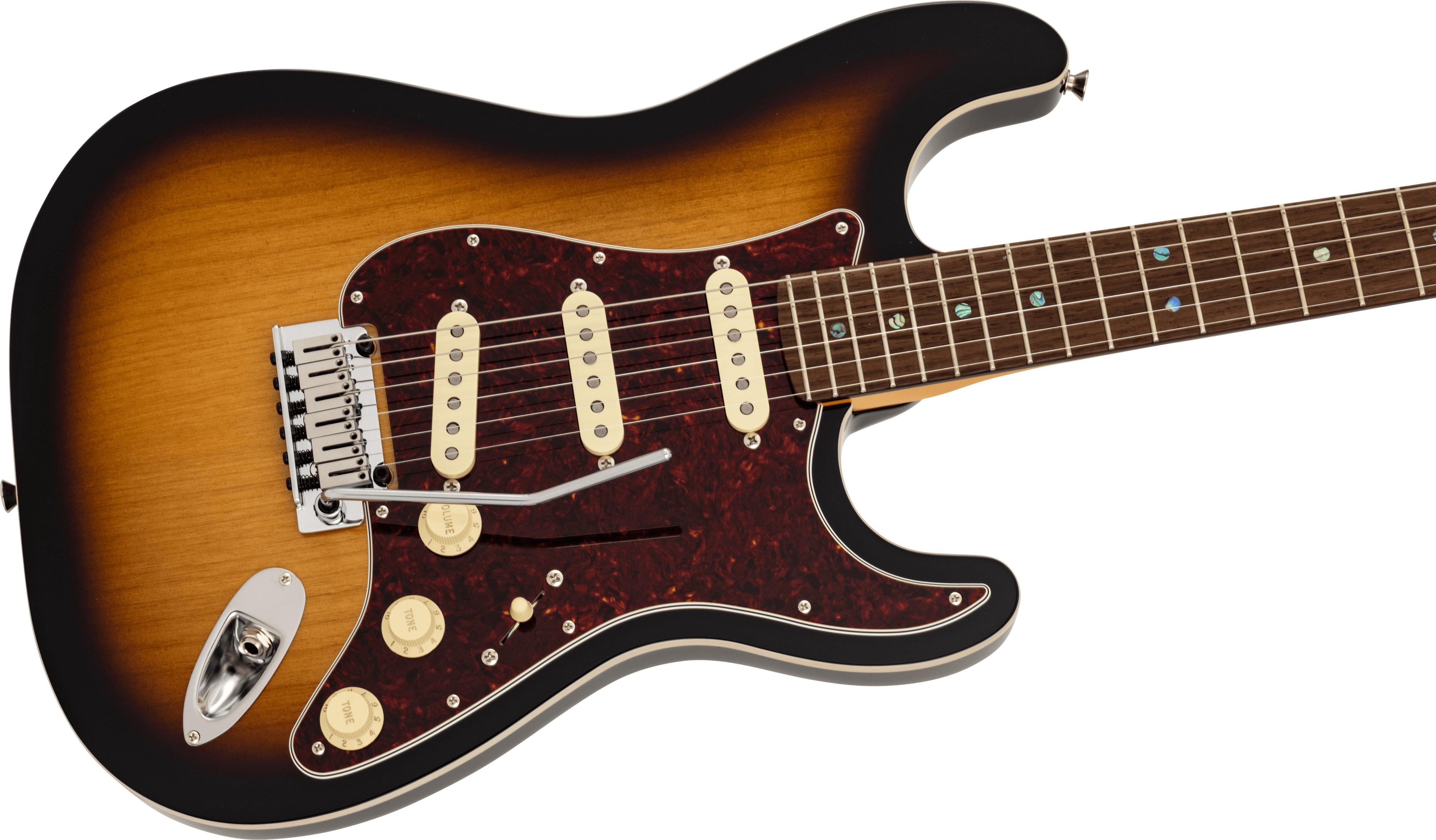 Fender Made in Japan Active Modern Stratocaster Electric Guitar in 2-Colour Sunburst - 5701100303-Angle.jpg