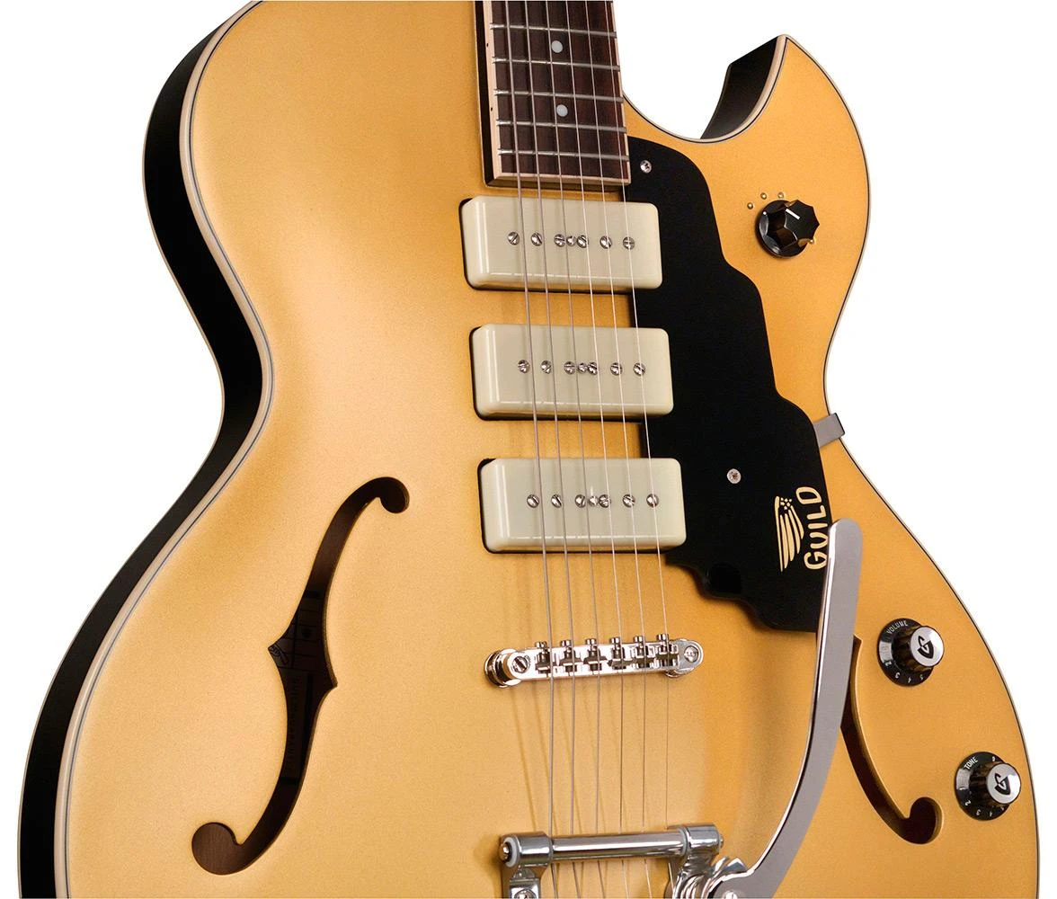 Guild Starfire I Jet 90 Satin Gold Semi-Hollow Guitar - GSFIJETGD-4.jpg