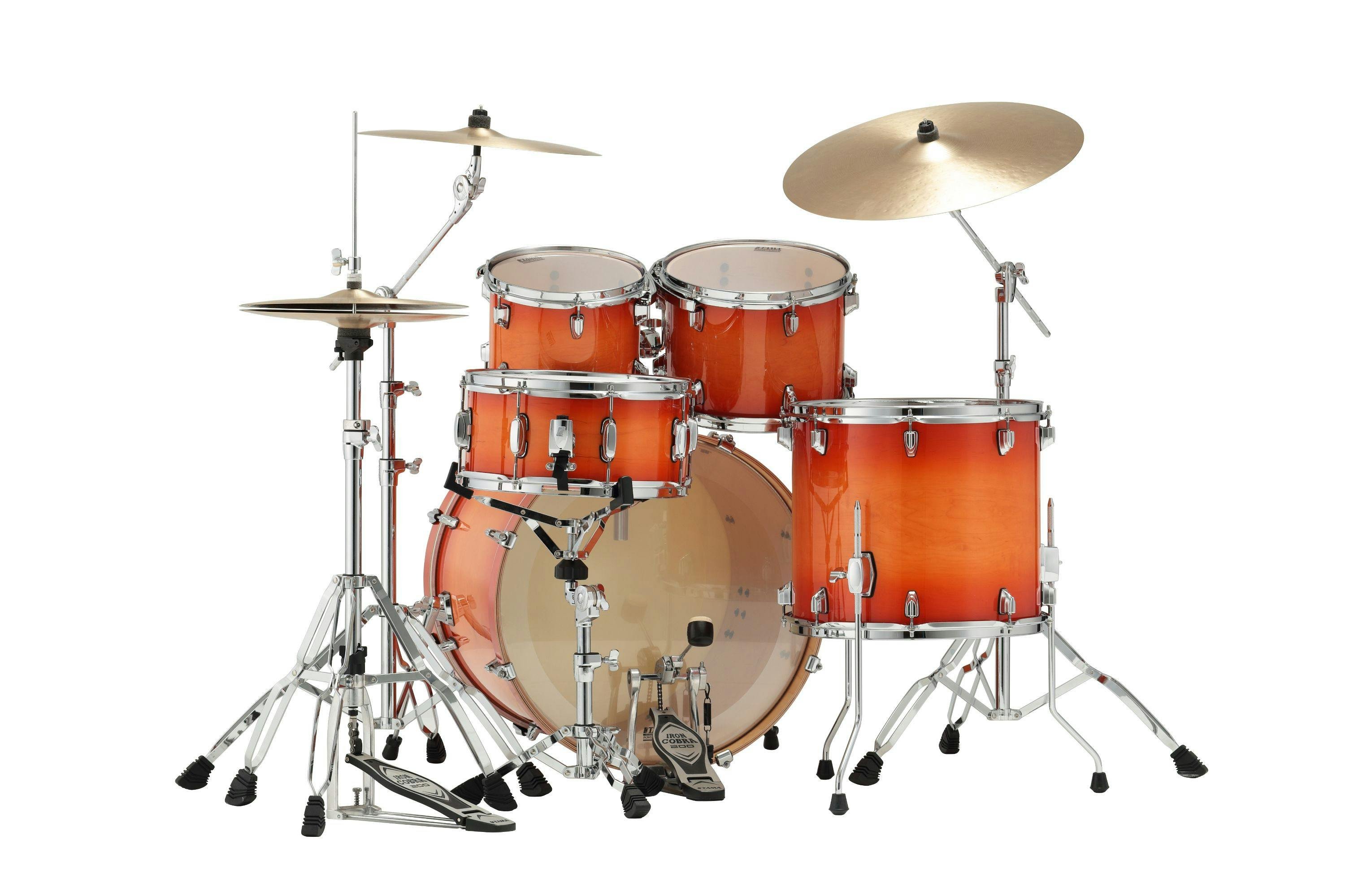 Tama Superstar Classic Maple 22" 5-piece Acoustic Shell Pack in Tangerine Lacquer Burst - 281880-CL52KS_TLB_Back_GZ.jpg