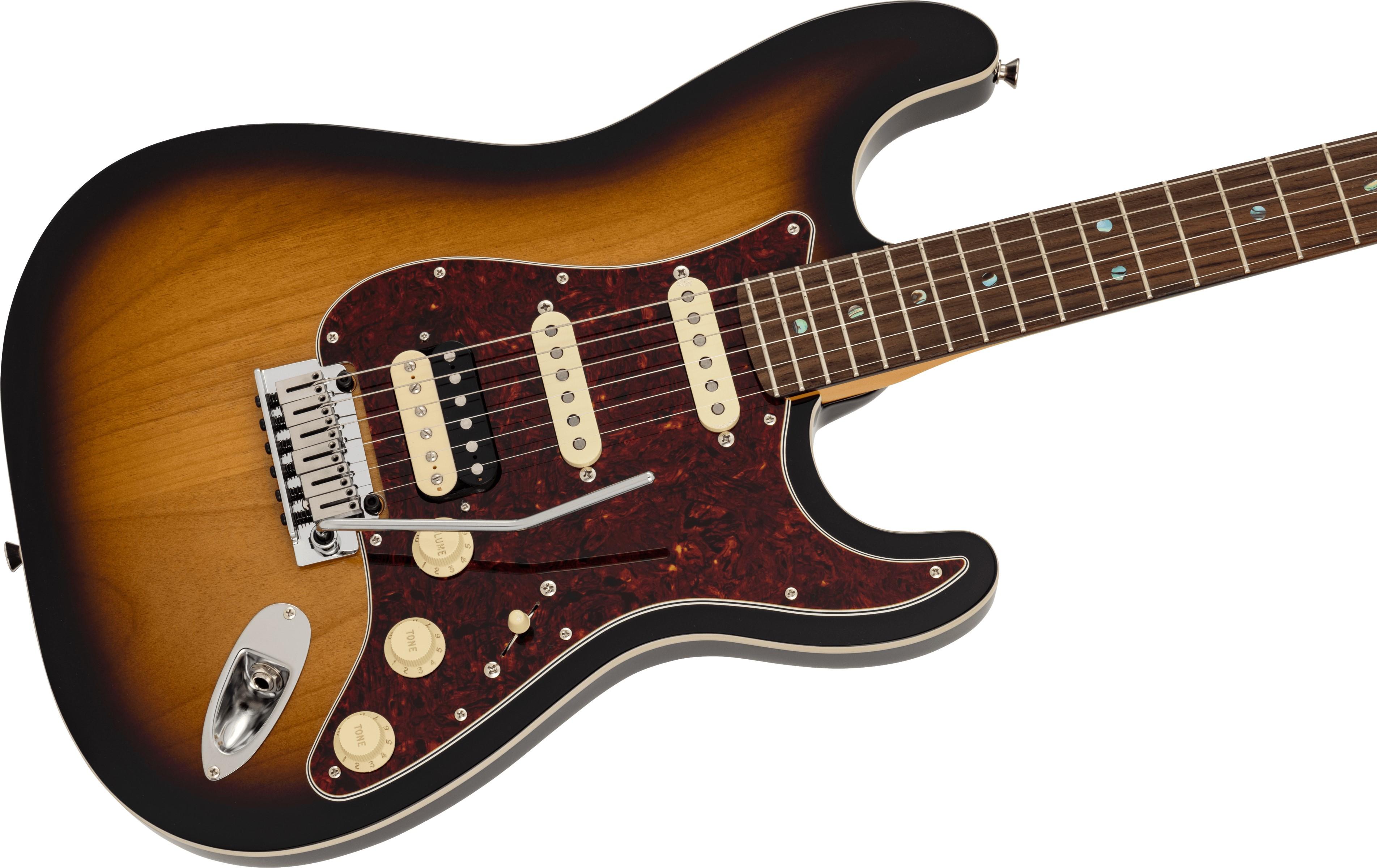 Fender Made in Japan Active Modern Stratocaster HSS Electric Guitar in 2-Colour Sunburst - 5700300303-Angle.jpg